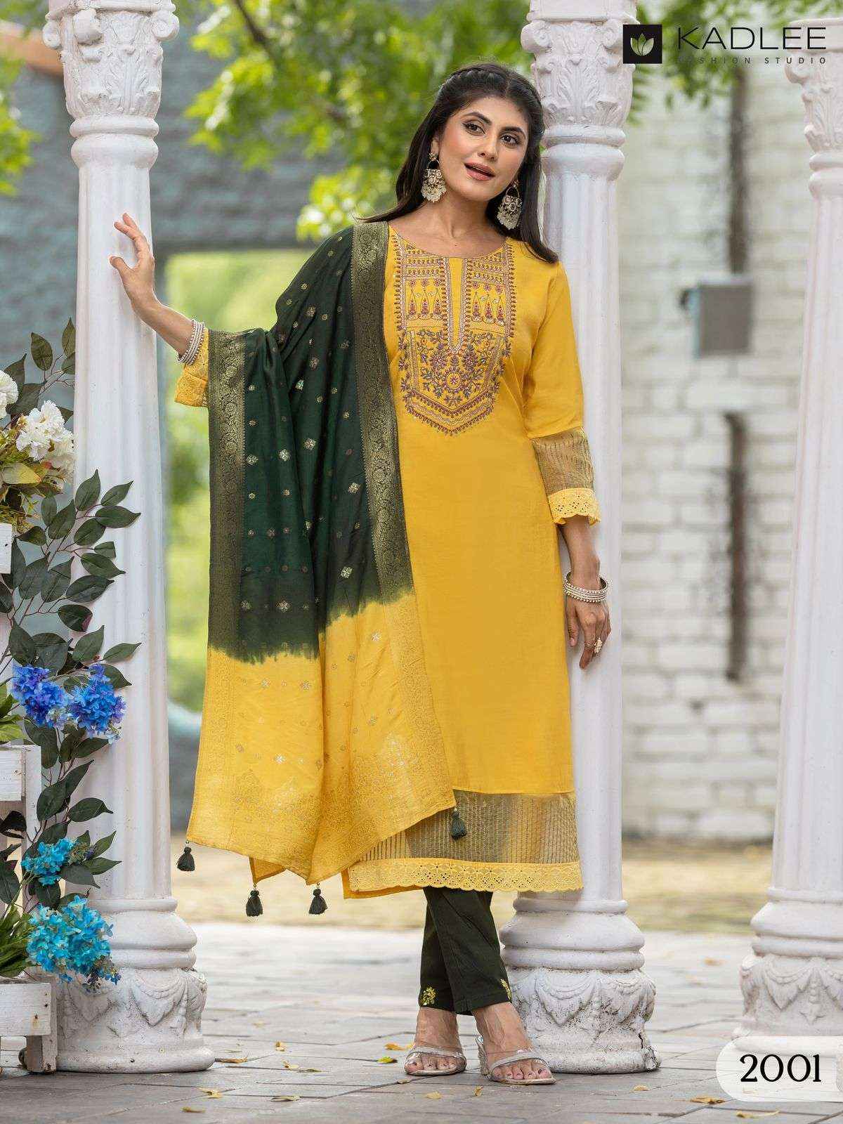 Kadlee Nimaya Festive Wear Kurti Bottom Dupatta Suits ( 5 Pcs Catalog )