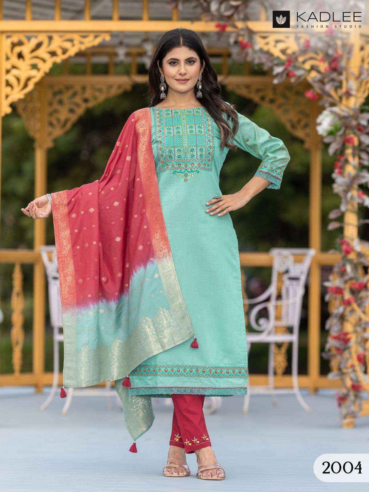 Kadlee Nimaya Festive Wear Kurti Bottom Dupatta Suits ( 5 Pcs Catalog )