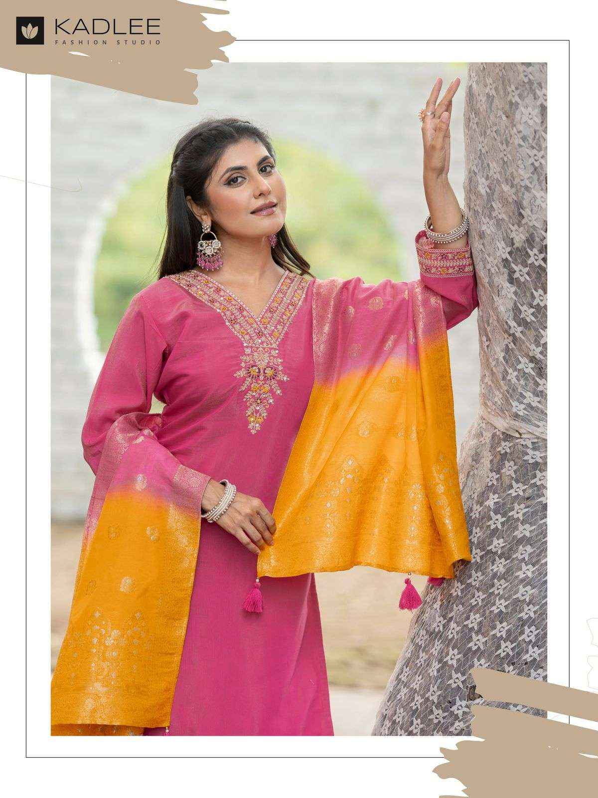 Kadlee Nimaya Festive Wear Kurti Bottom Dupatta Suits ( 5 Pcs Catalog )