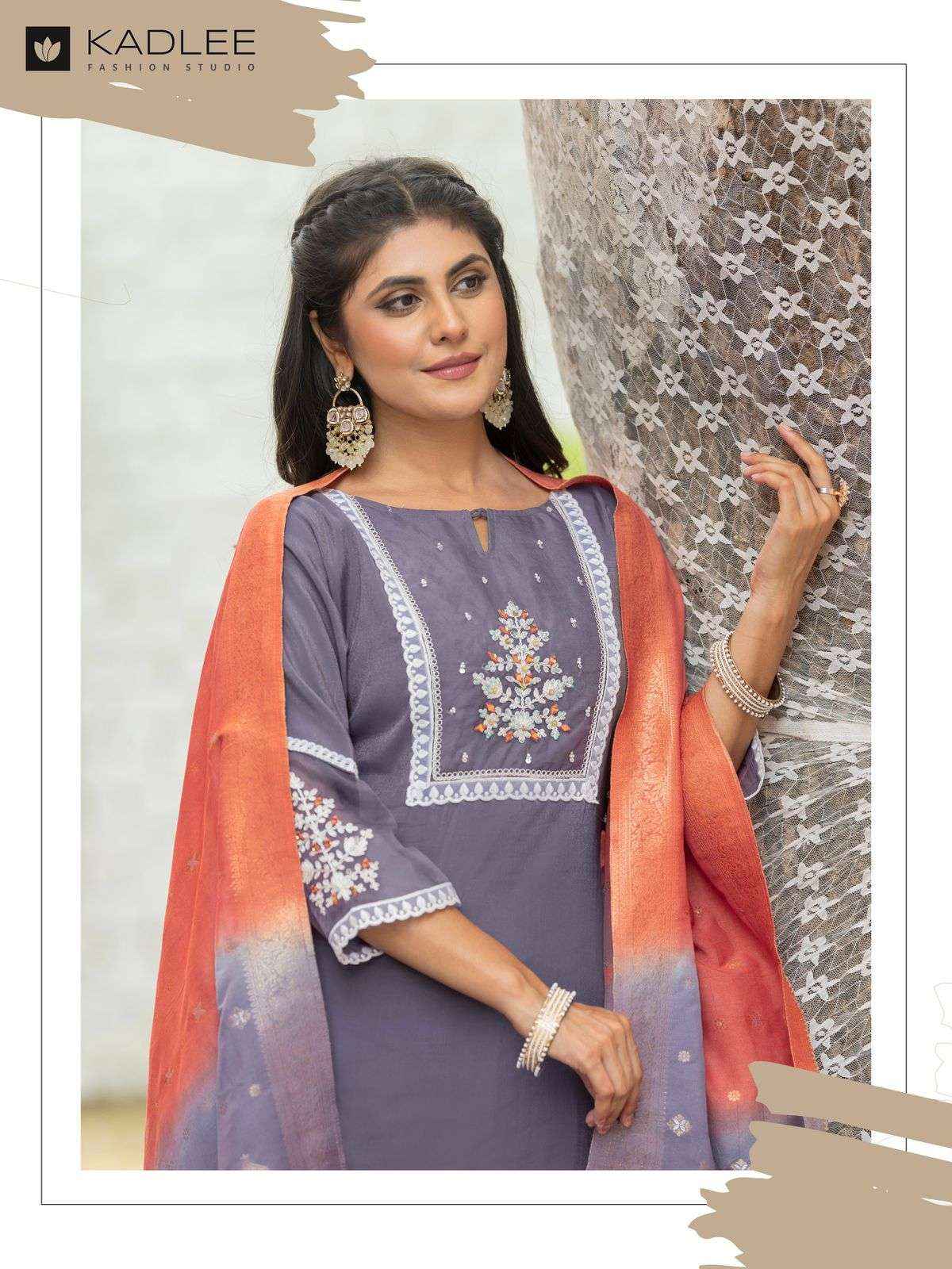 Kadlee Nimaya Festive Wear Kurti Bottom Dupatta Suits ( 5 Pcs Catalog )