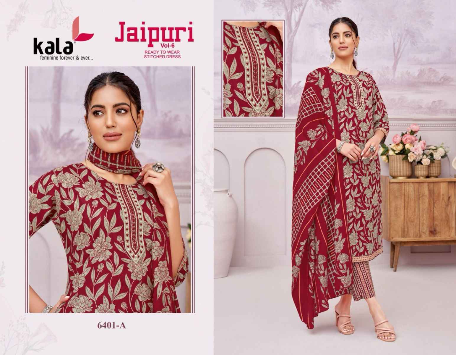 Kala Jaipuri Vol 6 Readymade Cotton salwar kameez wholesale price ( 12 pcs catalog )