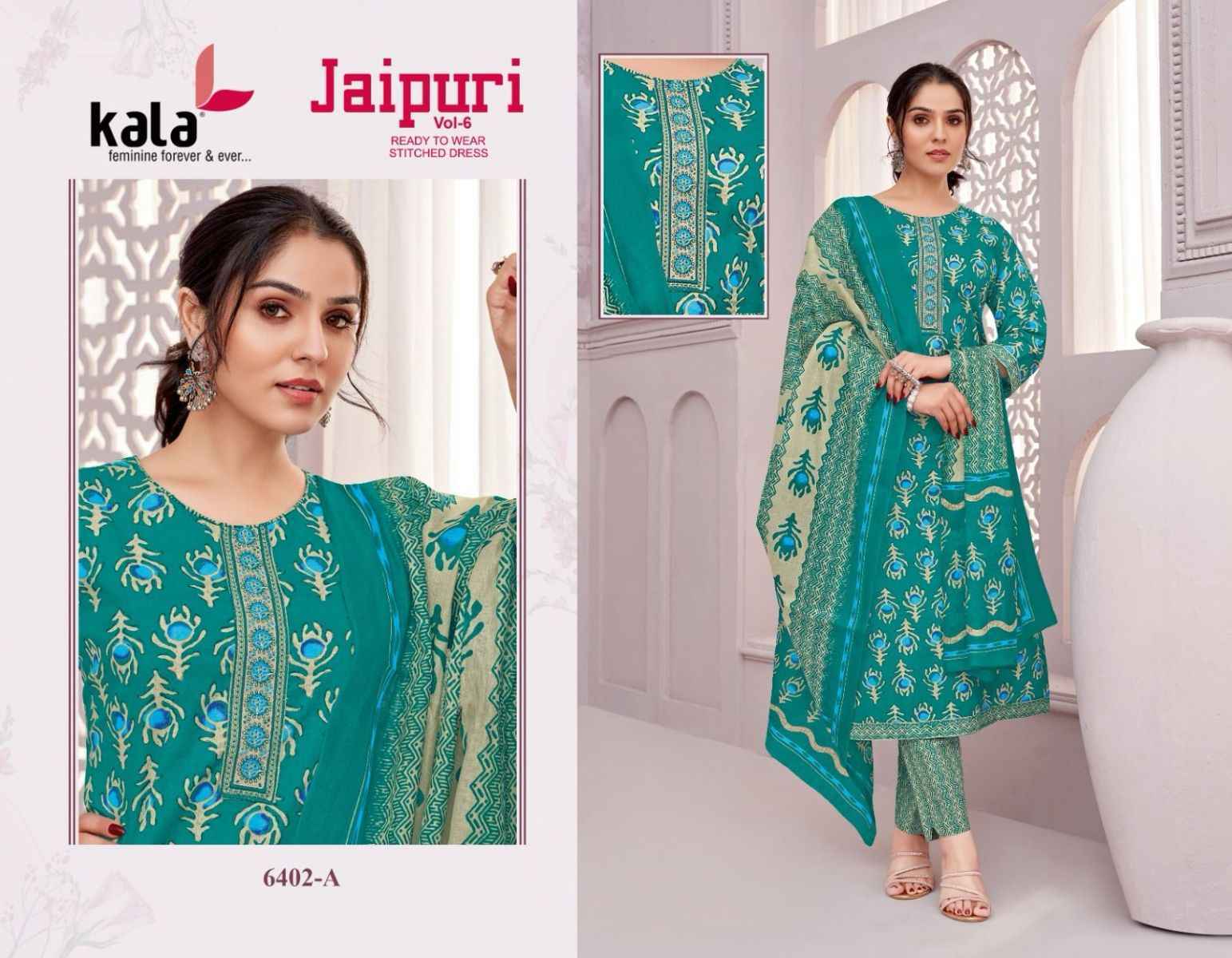 Kala Jaipuri Vol 6 Readymade Cotton salwar kameez wholesale price ( 12 pcs catalog )