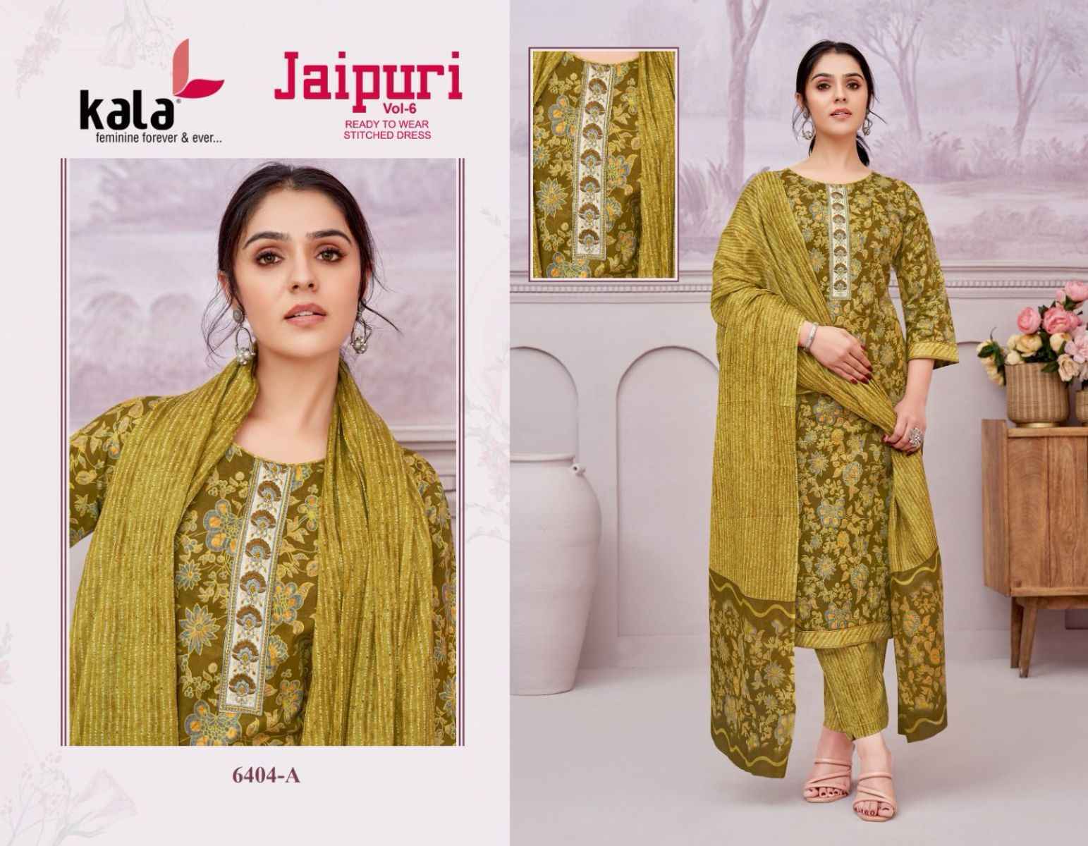 Kala Jaipuri Vol 6 Readymade Cotton salwar kameez wholesale price ( 12 pcs catalog )