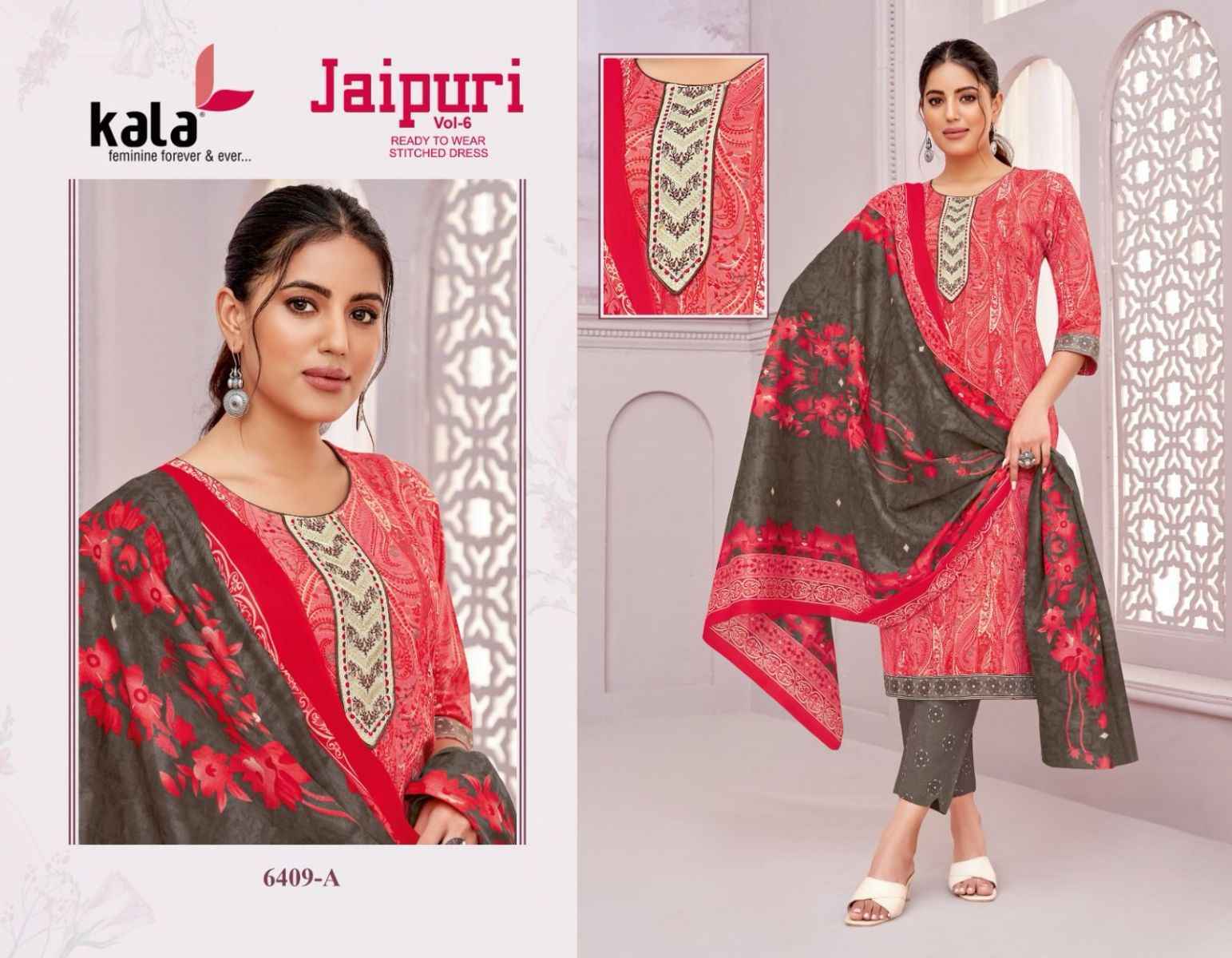 Kala Jaipuri Vol 6 Readymade Cotton salwar kameez wholesale price ( 12 pcs catalog )