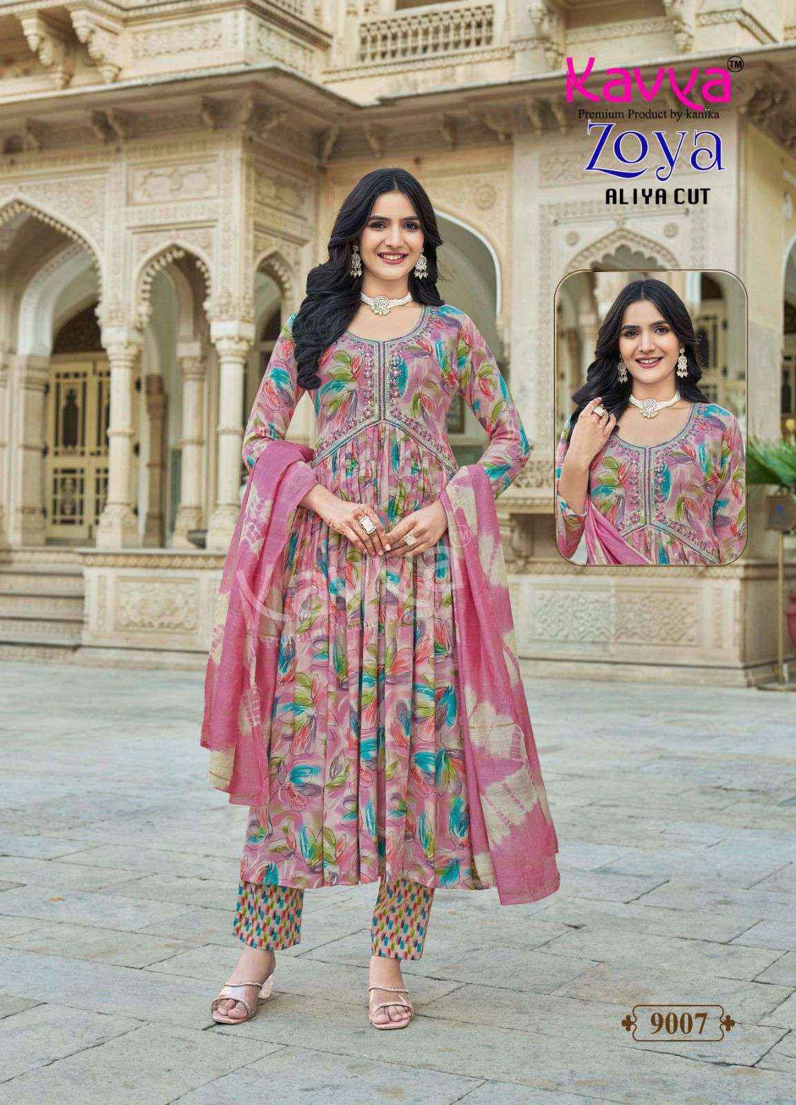 Kavya Zoya Vol 9 Wholesale Aaliya Cut Designer Readymade Suits ( 10 Pcs Catalogue )