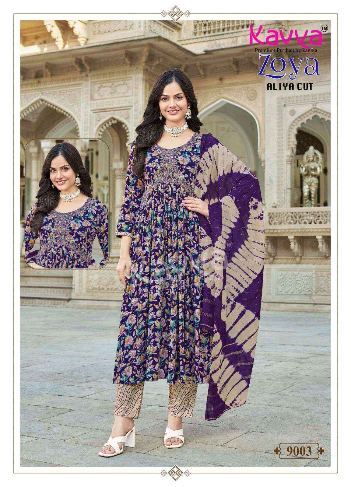 Kavya Zoya Vol 9 Wholesale Aaliya Cut Designer Readymade Suits ( 10 Pcs Catalogue )