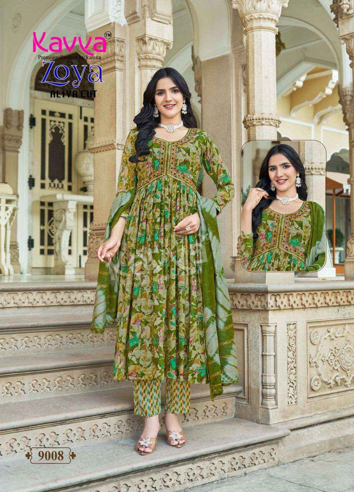 Kavya Zoya Vol 9 Wholesale Aaliya Cut Designer Readymade Suits ( 10 Pcs Catalogue )