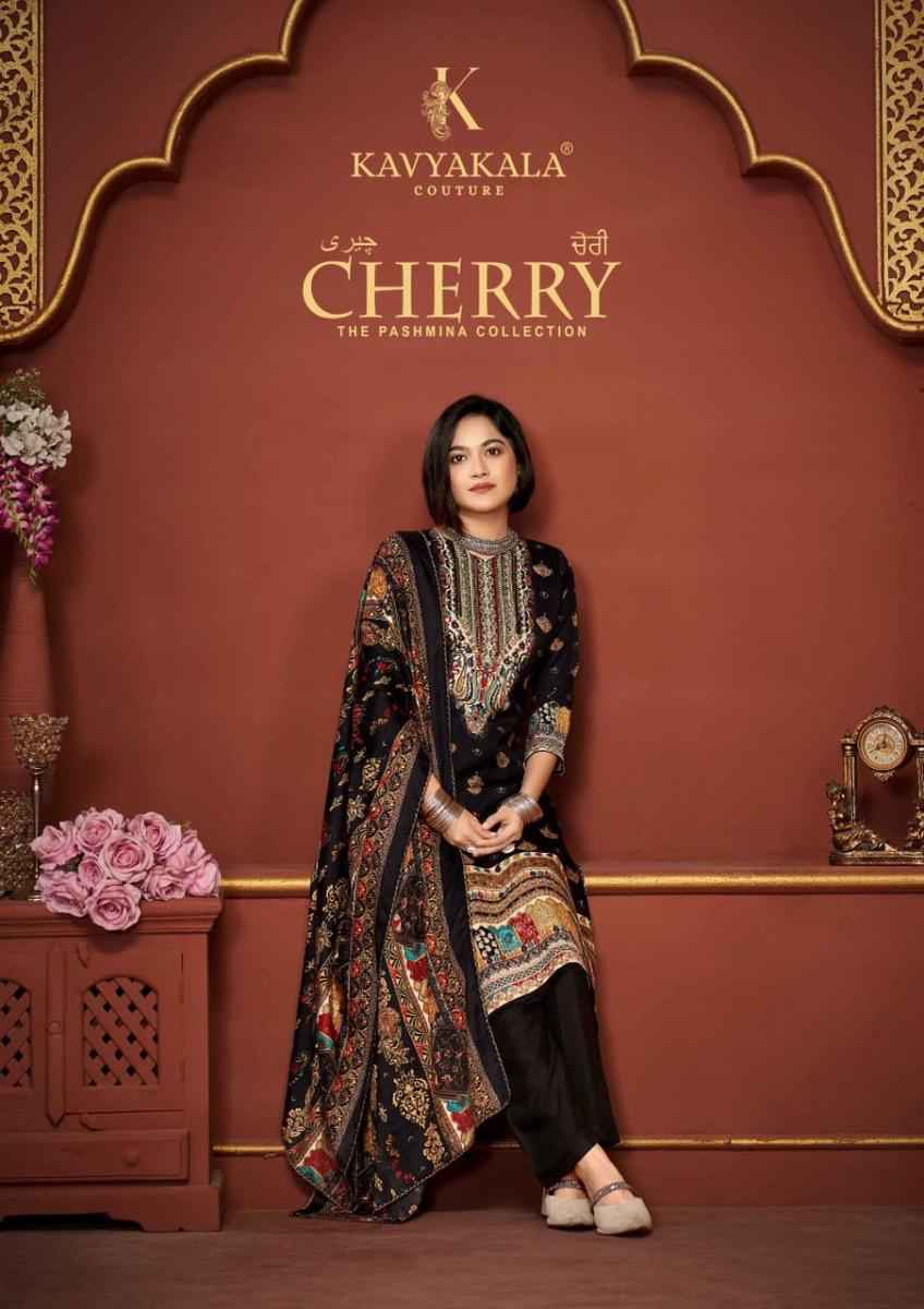 Kavyakala Cherry Pashmina Salwar Kameez At Wholesale Price ( 6 pcs Catalogue )