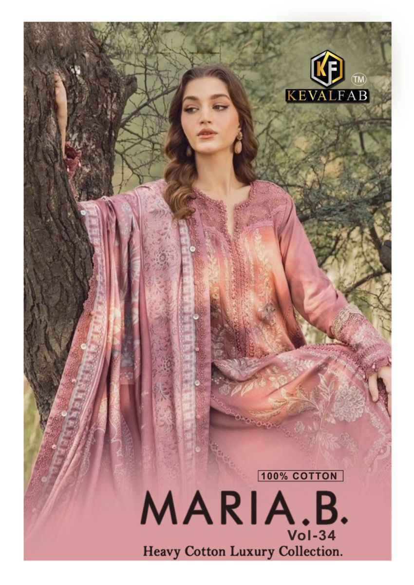 Keval Fab Maria B Vol 34 Cotton Salwar Kameez Wholesale Price ( 6 Pcs Catalog )