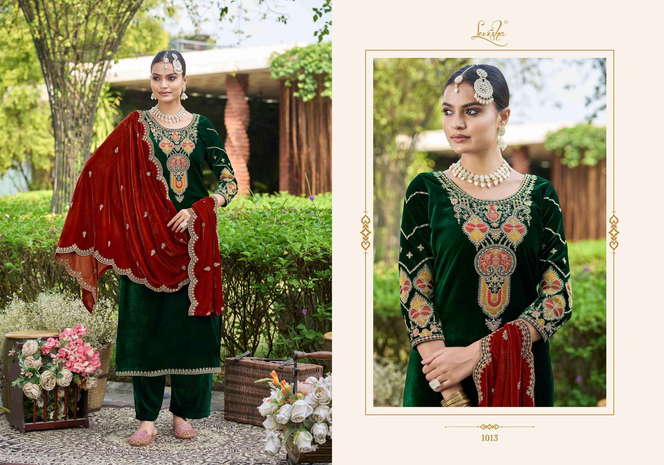 Levisha Ek Nazar Velvet Wholesale Ladies Salwar Kameez ( 6 Pcs Catalogue )