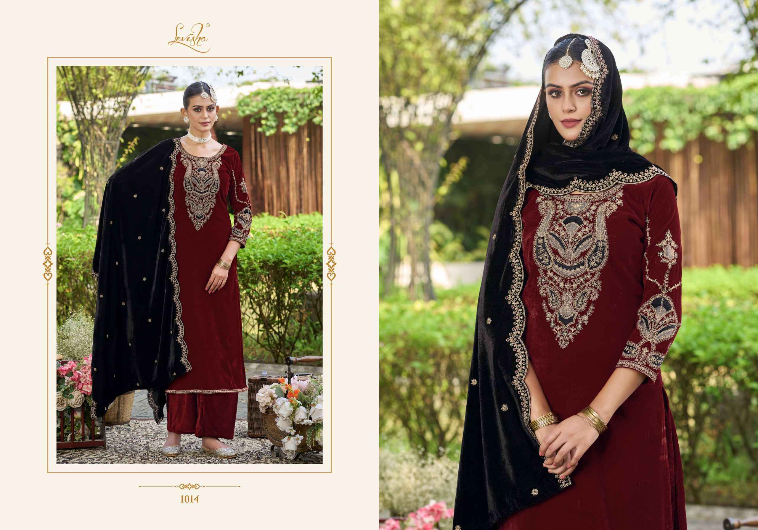 Levisha Ek Nazar Velvet Wholesale Ladies Salwar Kameez ( 6 Pcs Catalogue )