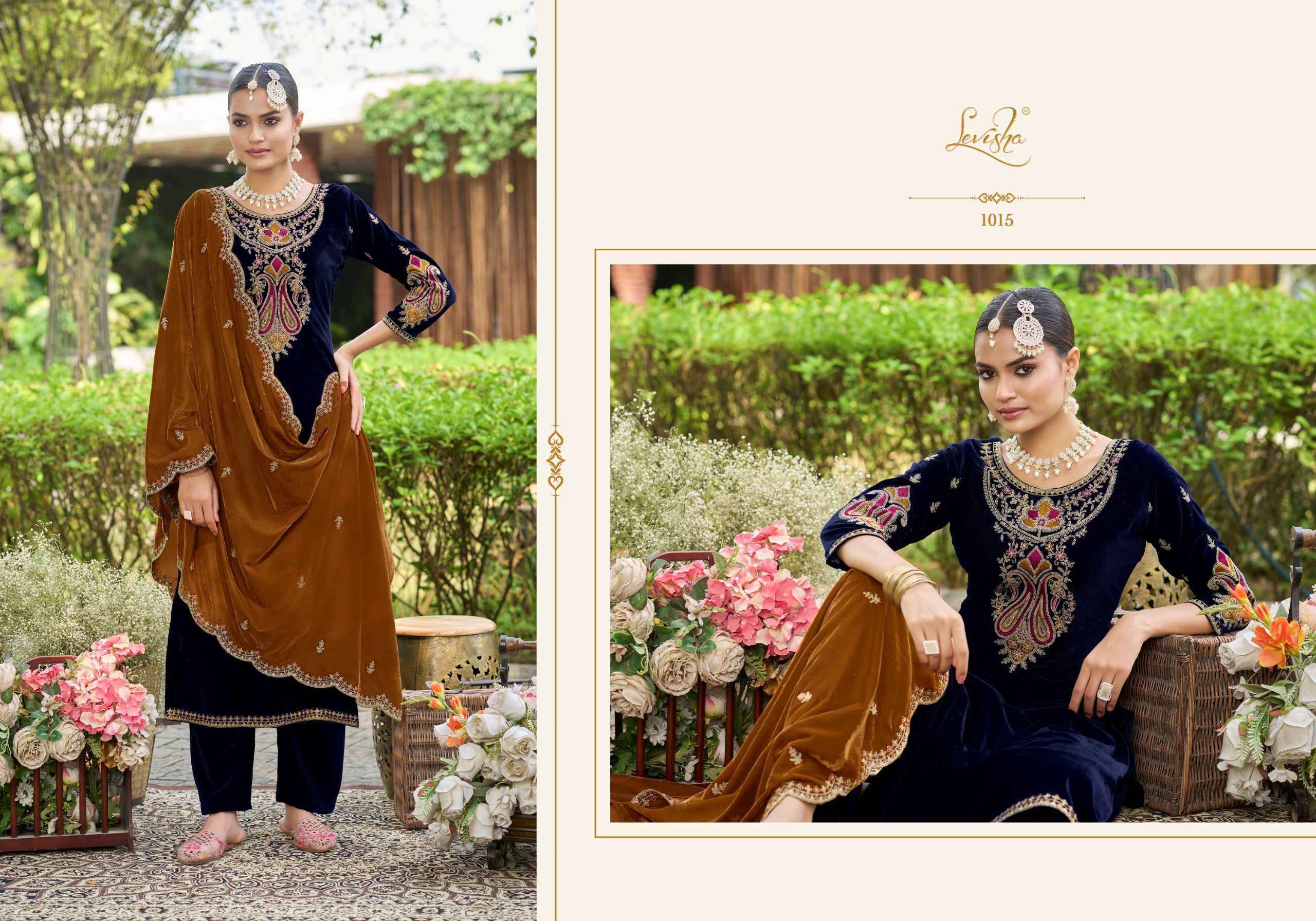 Levisha Ek Nazar Velvet Wholesale Ladies Salwar Kameez ( 6 Pcs Catalogue )