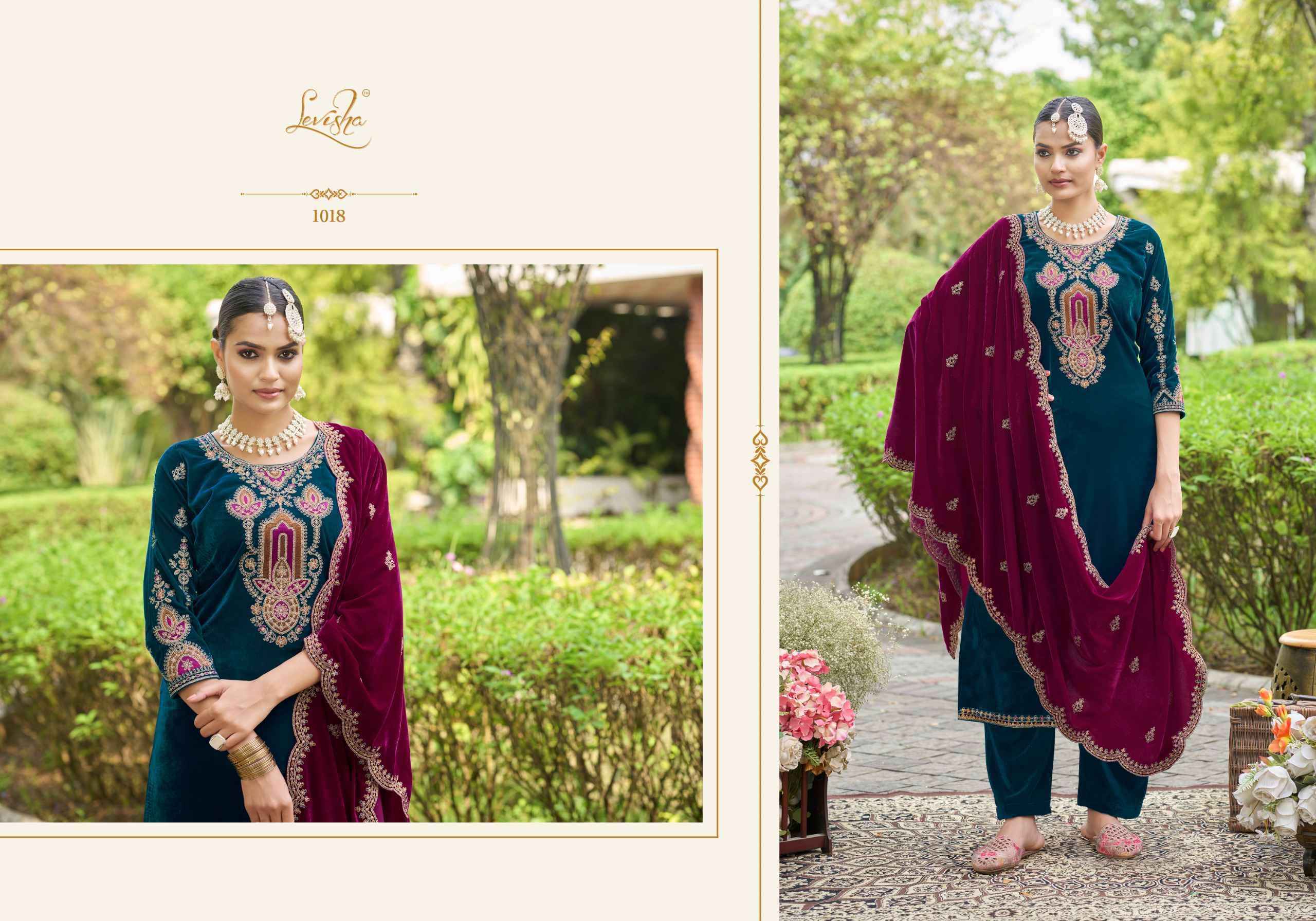 Levisha Ek Nazar Velvet Wholesale Ladies Salwar Kameez ( 6 Pcs Catalogue )