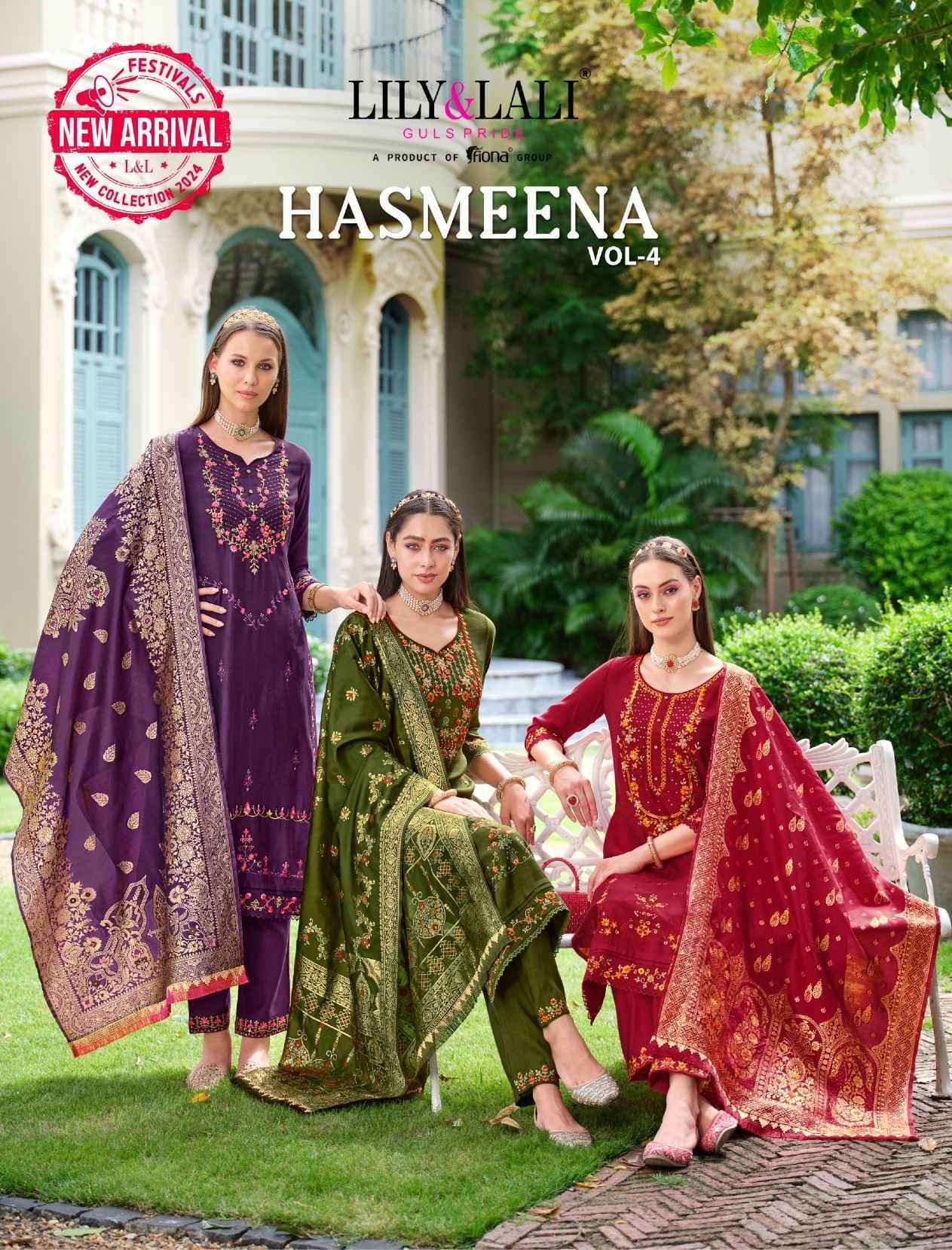 Lily And Lali Hasmeena Vol 4 Designer Readymade Suits Wholesale Price ( 6 Pcs Catalogue )