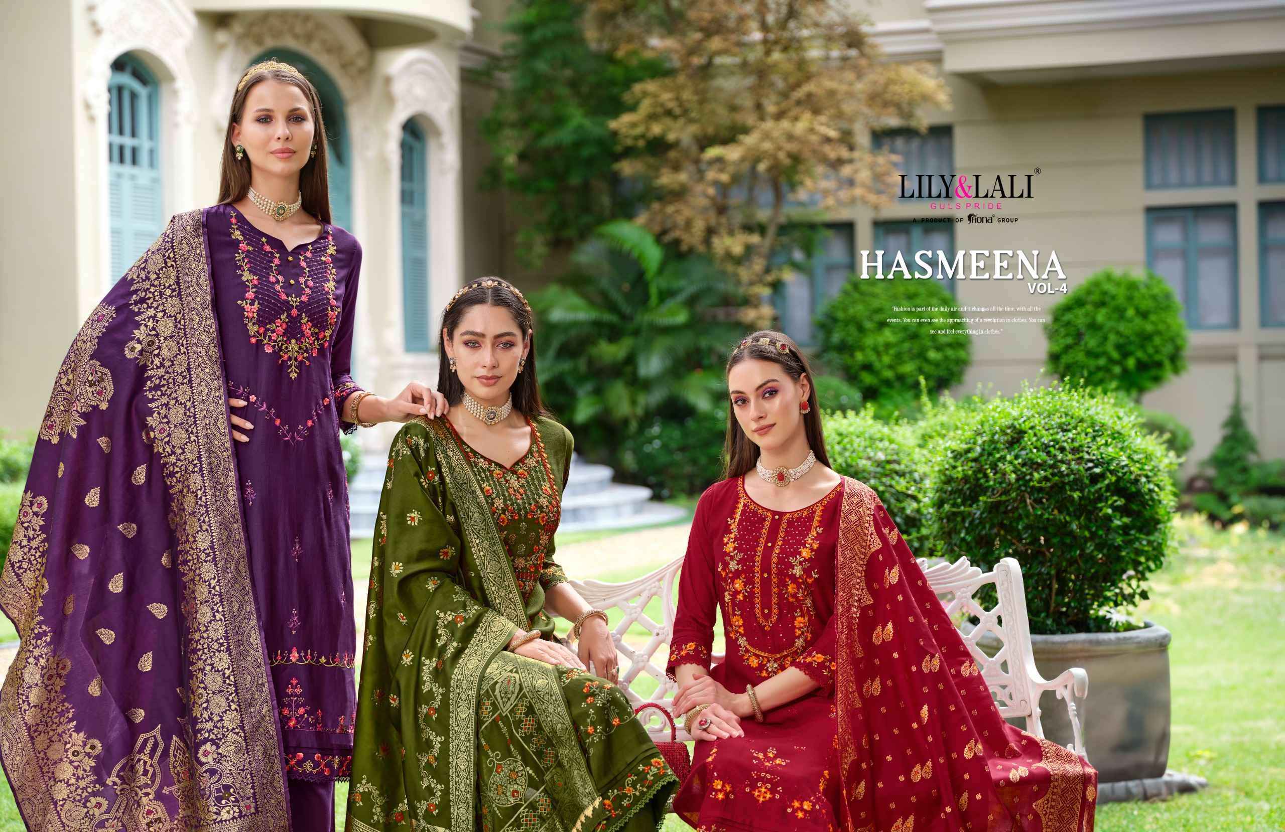 Lily And Lali Hasmeena Vol 4 Designer Readymade Suits Wholesale Price ( 6 Pcs Catalogue )