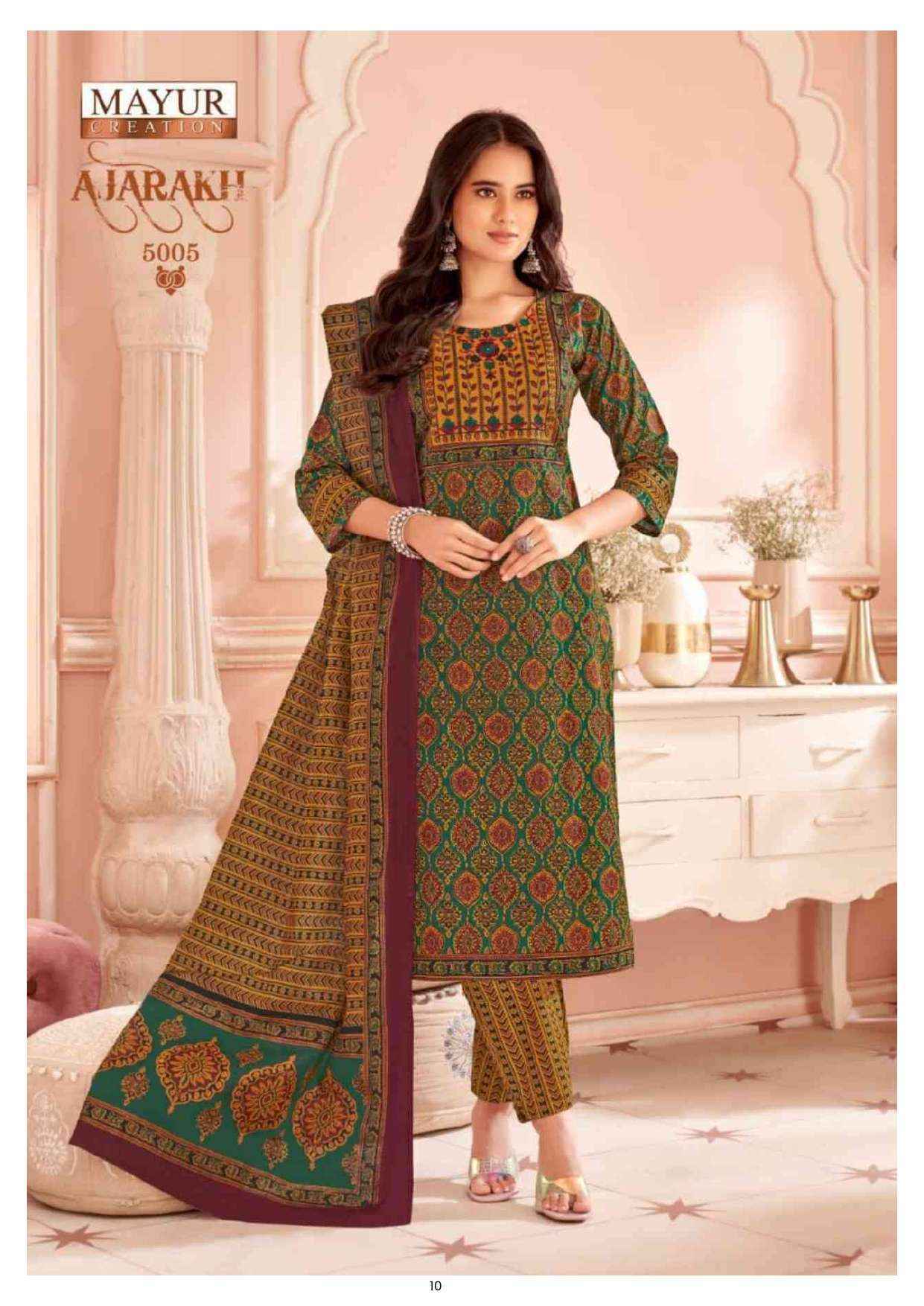 Mayur Mayur Creation Ajarakh Vol 5 Readymade Cotton Dress 10 pcs Catalogue