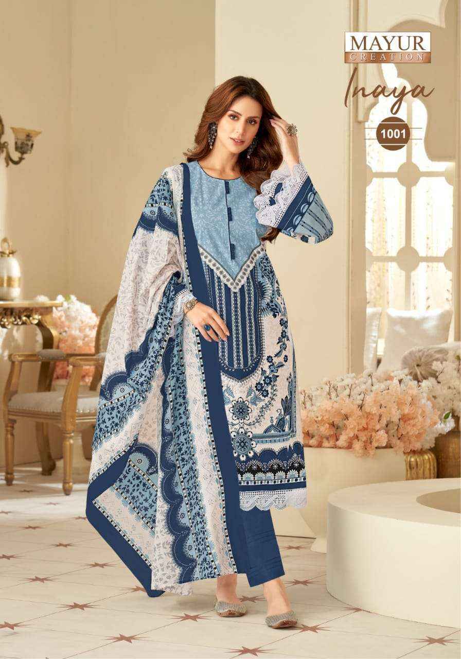 Mayur Creation Inaya Vol 1 Cotton Salwar Kameez Wholesale Price ( 8 Pcs Catalog )