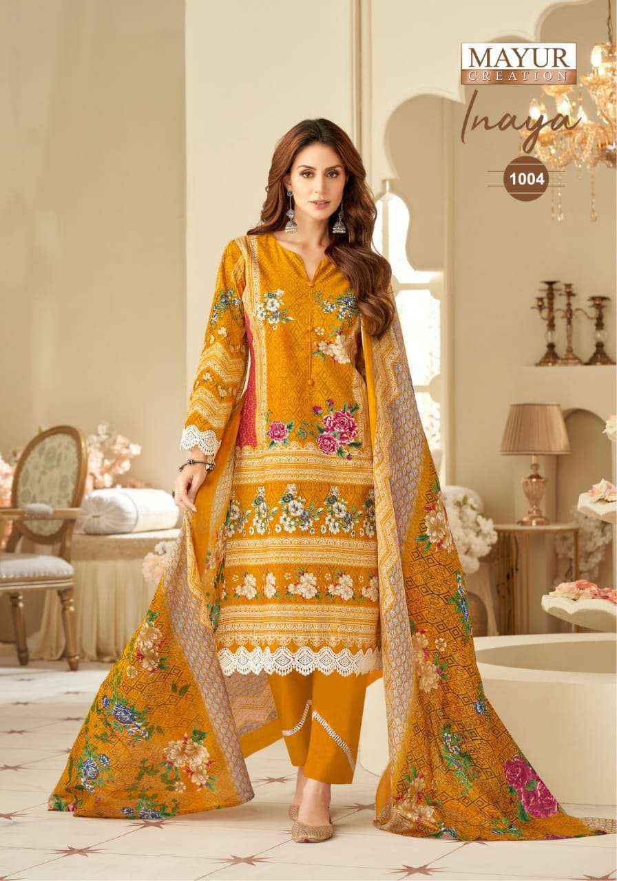 Mayur Creation Inaya Vol 1 Cotton Salwar Kameez Wholesale Price ( 8 Pcs Catalog )