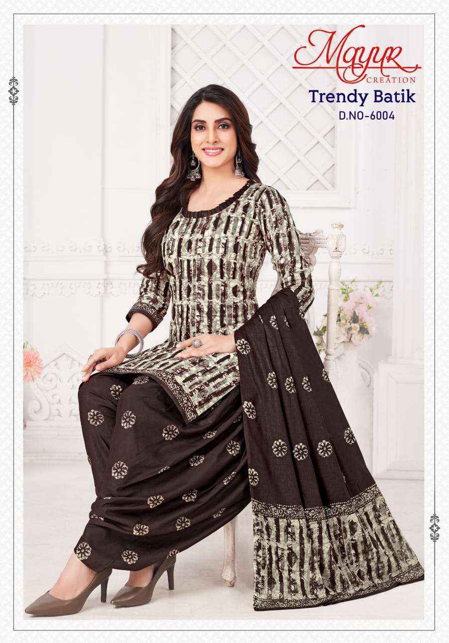 Mayur Creation Trendy Batik Vol 6 Cotton salwar kameez wholesale price ( 10  pcs  catalog )