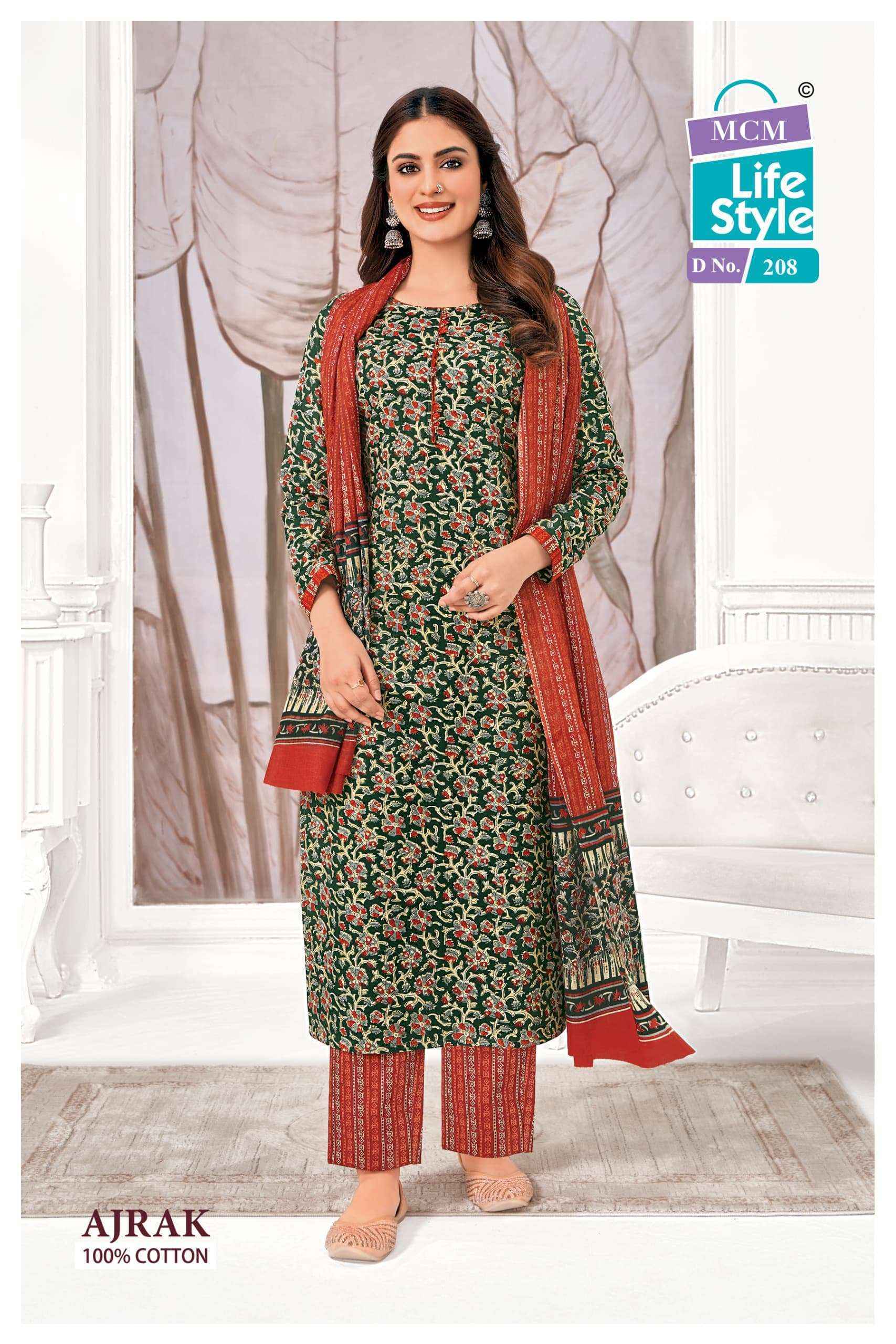 MCM Lifestyle Ajrak Vol 2 Readymade Cotton Salwar Kameez Wholesale Price ( 10 Pcs Catalog )