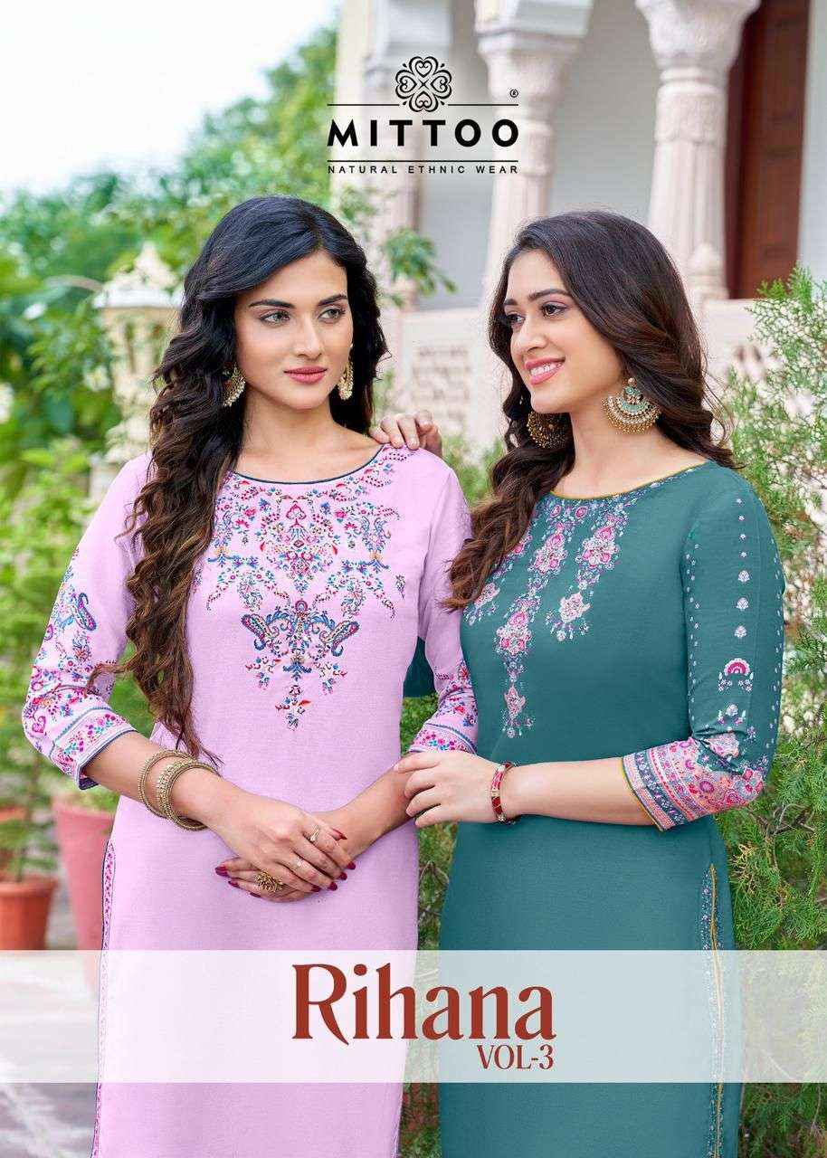 Mittoo Fashion Rihana Vol 3 Rayon Kurti Online Shopping ( 6 Pcs Catalogue )