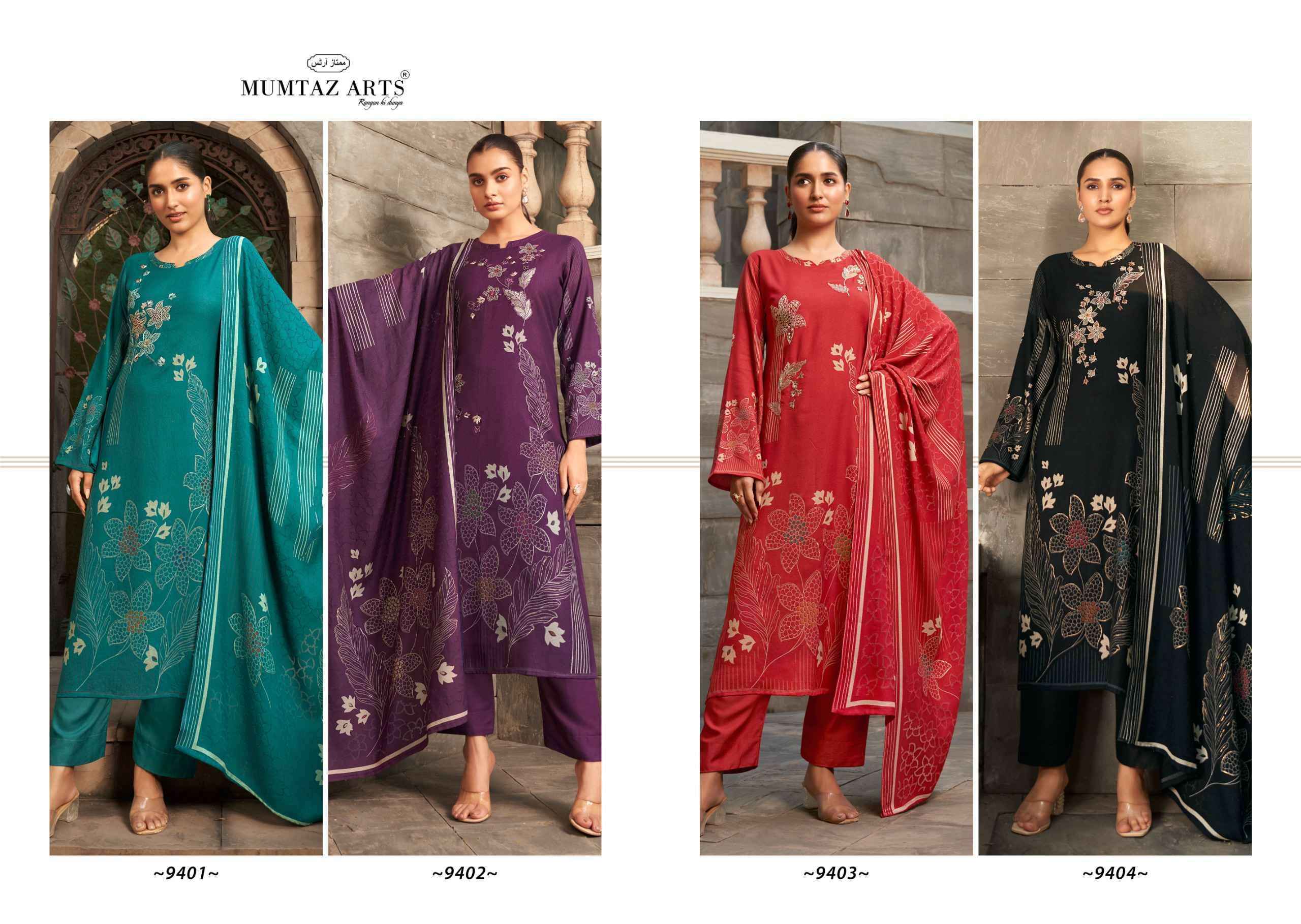 Mumtaz Arts Rizwana Pashmina Dress Material ( 4 Pcs Catalog )