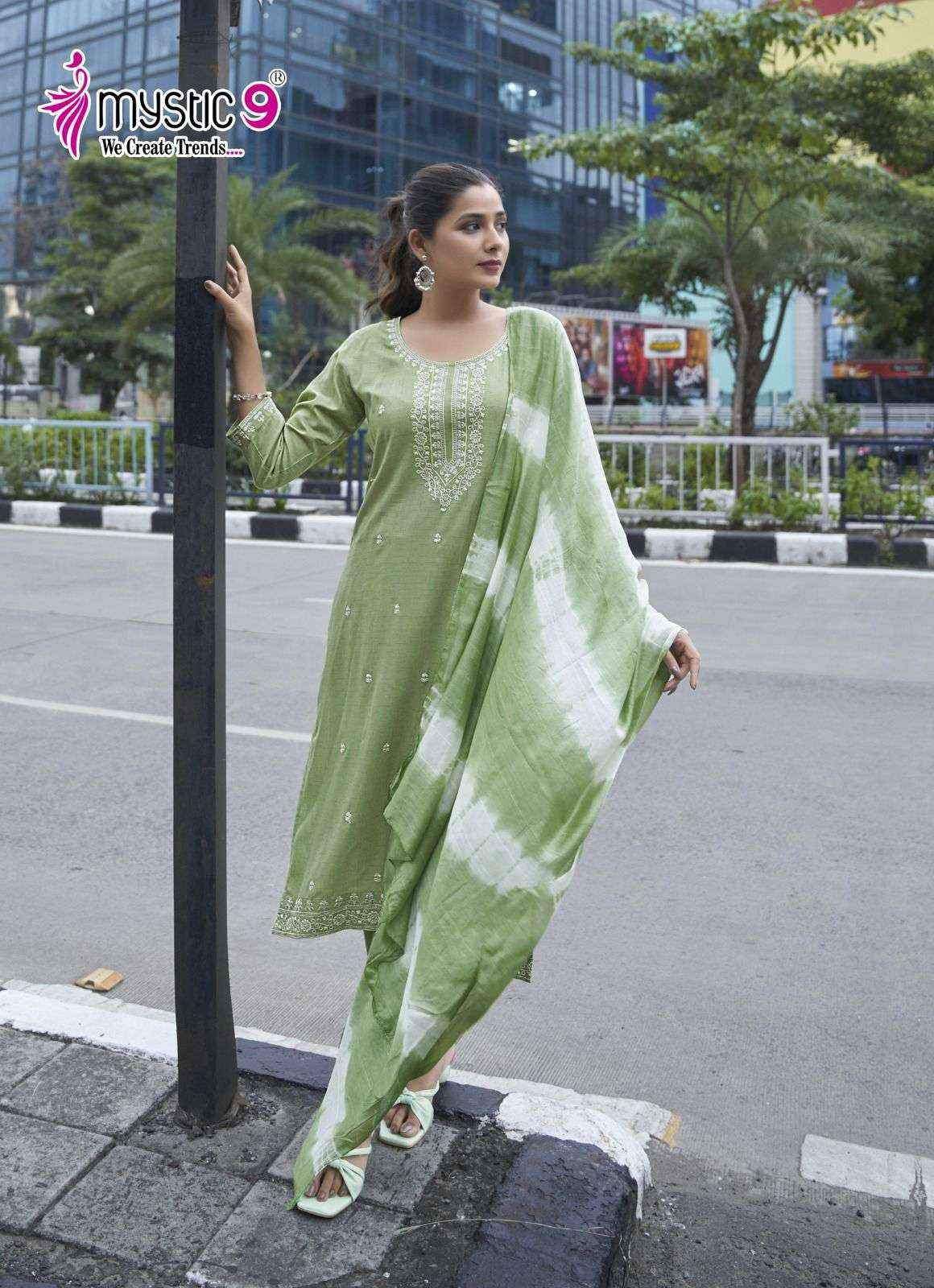 MYSTIC 9 SHILPA VOL 1 WHOLESALE RAYON READYMADE SUITS ( 8 PCS CATALOGUE )