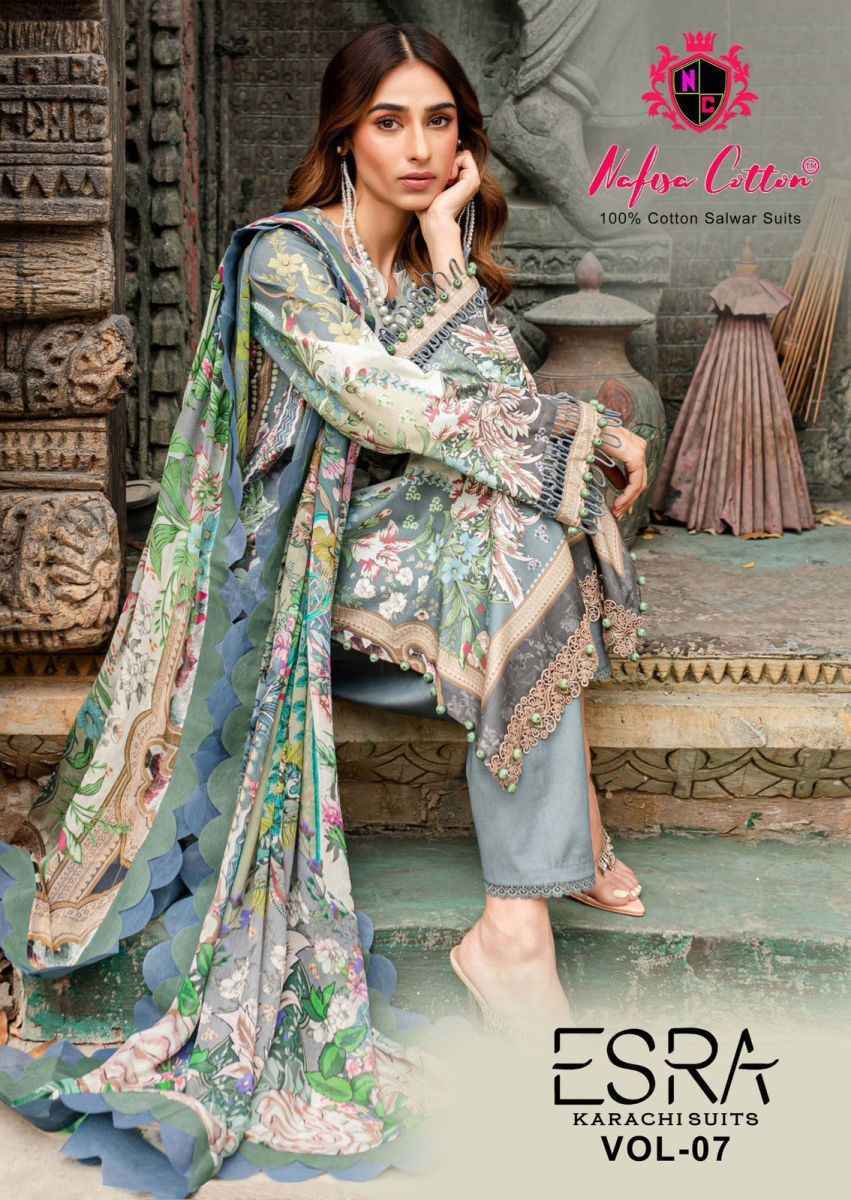 Nafisa Cotton Esra Karachi Vol 7 Cotton Salwar Kameez Wholesale Price ( 6 Pcs Catalog )