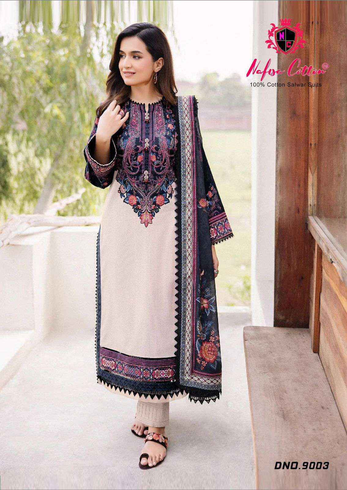 Nafisa Cotton Faiza Karachi Queen Vol 9 Cotton salwar kameez wholesale ( 6 pcs catalog )