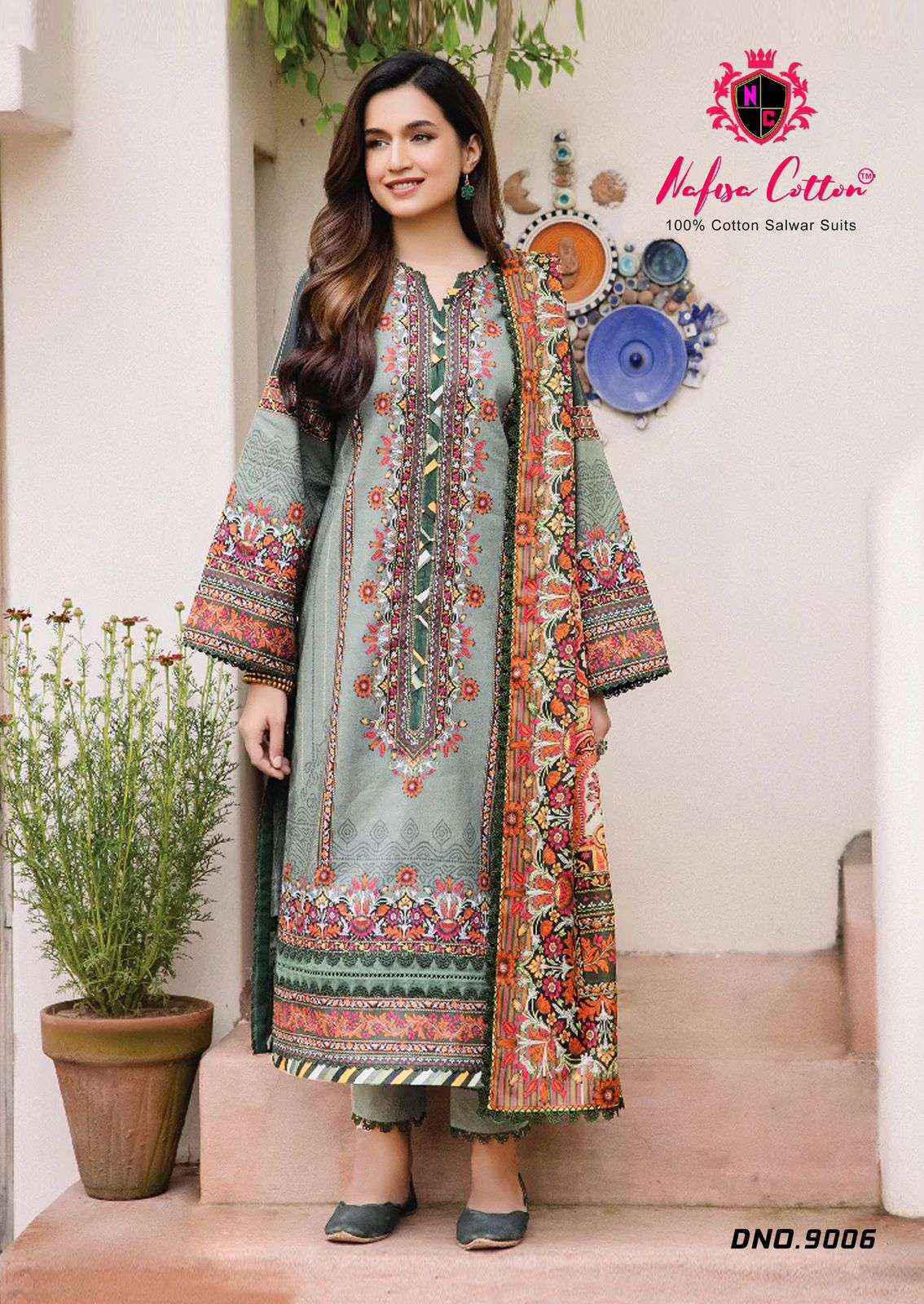 Nafisa Cotton Faiza Karachi Queen Vol 9 Cotton salwar kameez wholesale ( 6 pcs catalog )