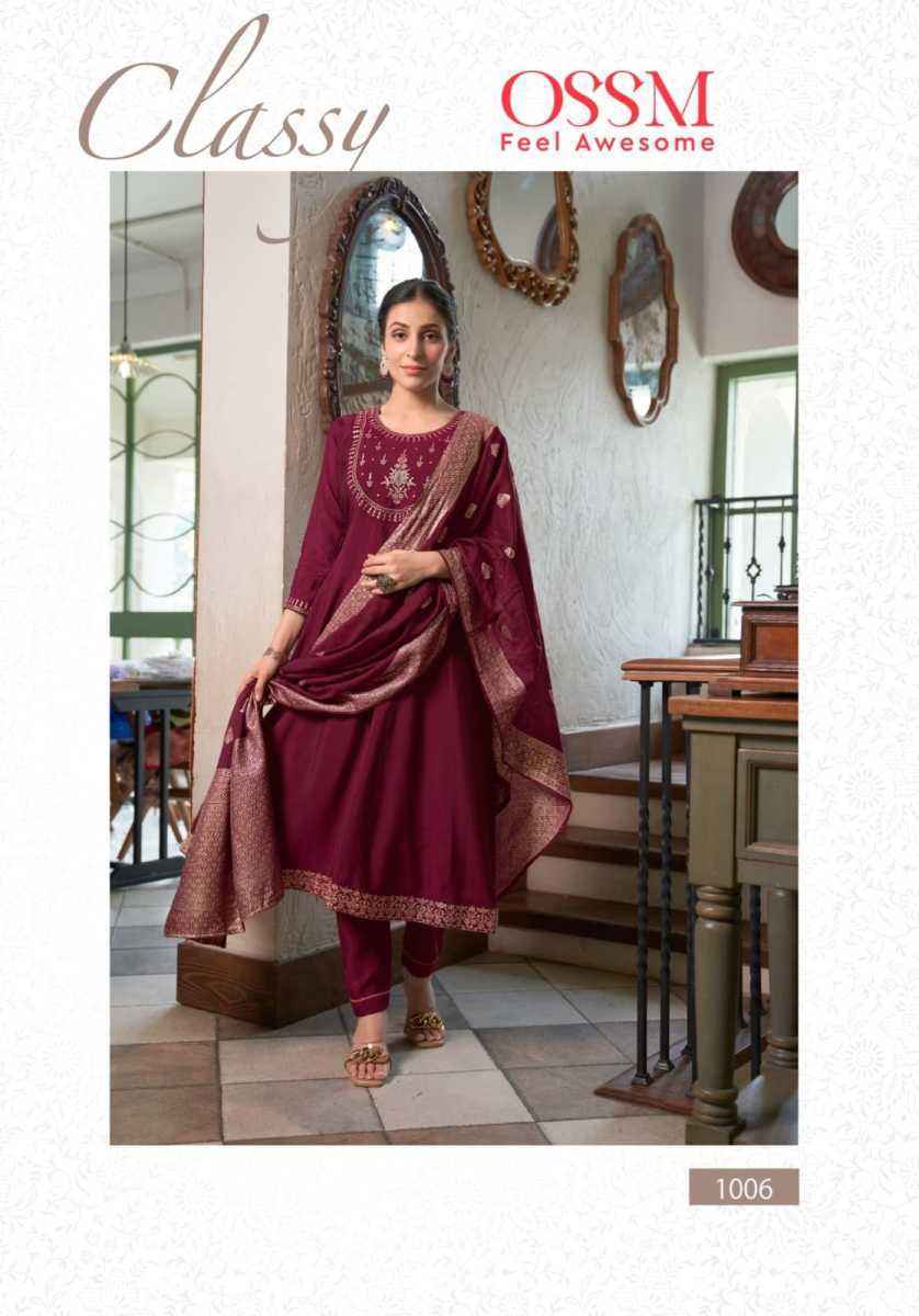 Ossm Sargam Roman Silk Kurti Combo Salwar Kameez Wholesale Price ( 6 Pcs Catalog )