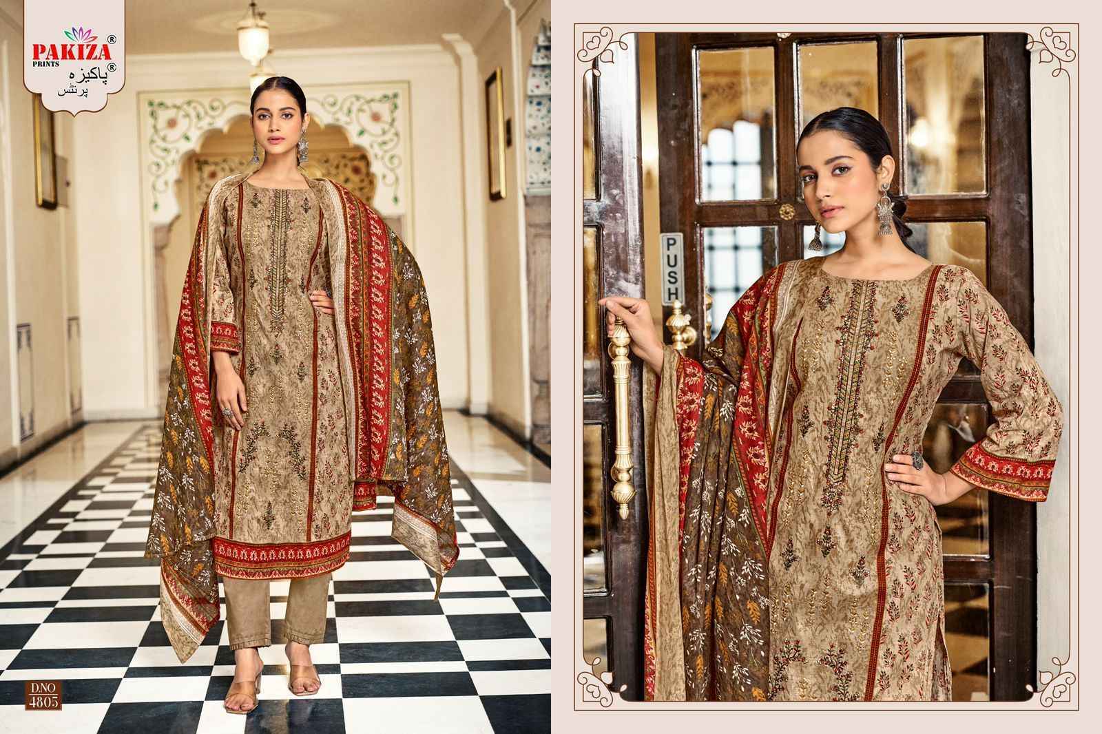 Pakiza Prints Bin Saeed Vol 48 Lawn Cotton  Salwar Kameez Wholesale Price ( 10 Pcs Catalog )