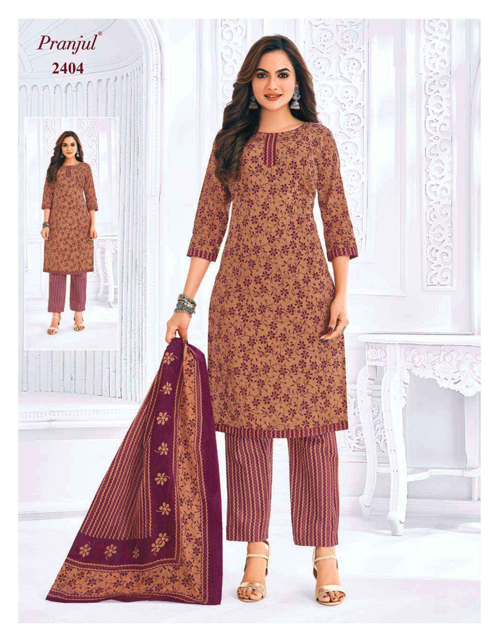 Pranjul Fashion Priyanka Vol 24 Wholesale Cotton Salwar Kameez ( 36 pcs Catalogue )