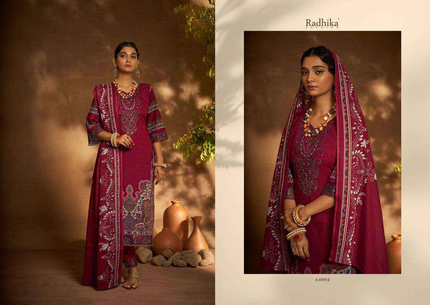 Radhika Azara Mehndi Cambric Cotton Salwar Kameez ( 8 pcs Catalogue )