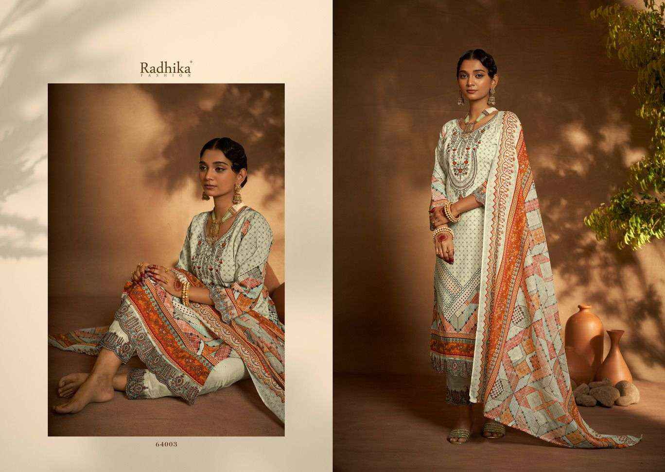 Radhika Azara Mehndi Cambric Cotton Salwar Kameez ( 8 pcs Catalogue )