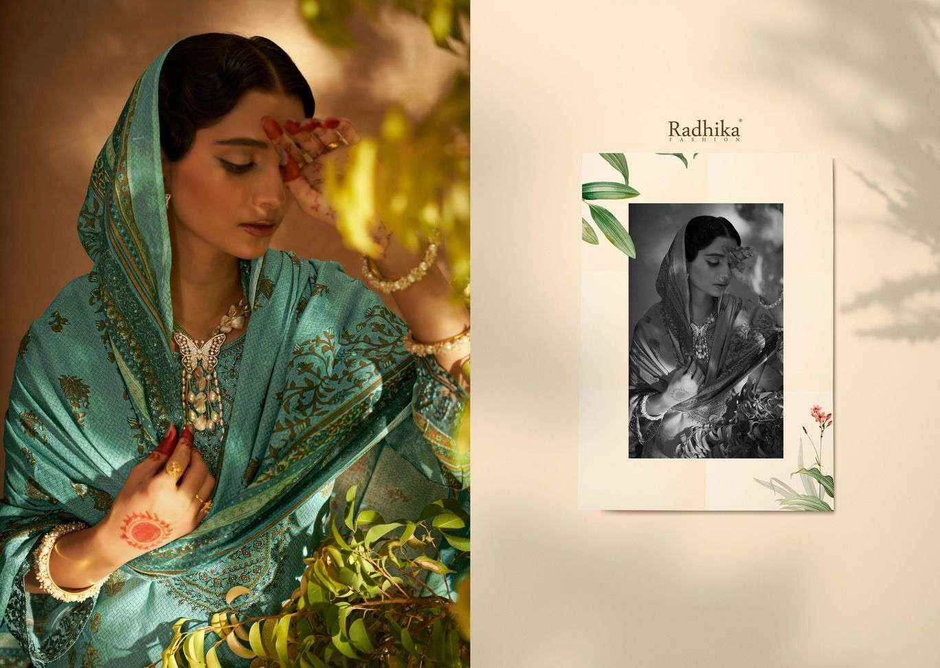 Radhika Azara Mehndi Cambric Cotton Salwar Kameez ( 8 pcs Catalogue )