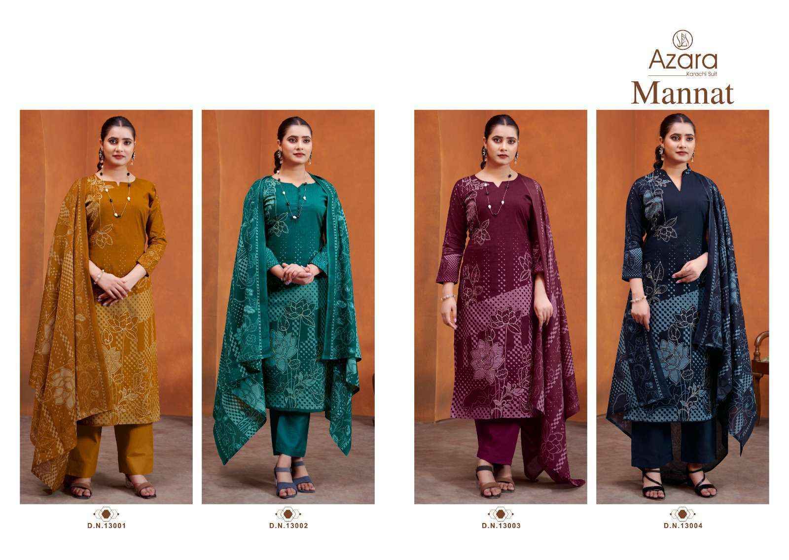 Radhika Fashion Azara Mannat Lawn Cotton Salwar Kameez Wholesale Price ( 4 Pcs Catalog )