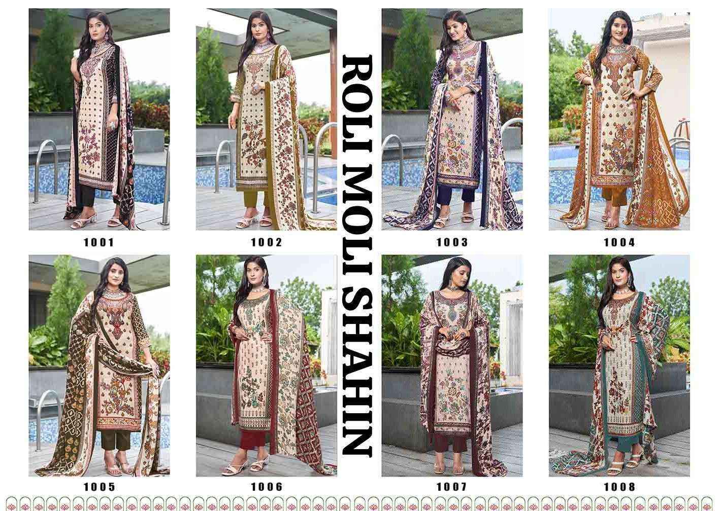 Roli Moli Creation Shahin Pashmina salwar kameez wholesale price ( 8 pcs catalog )