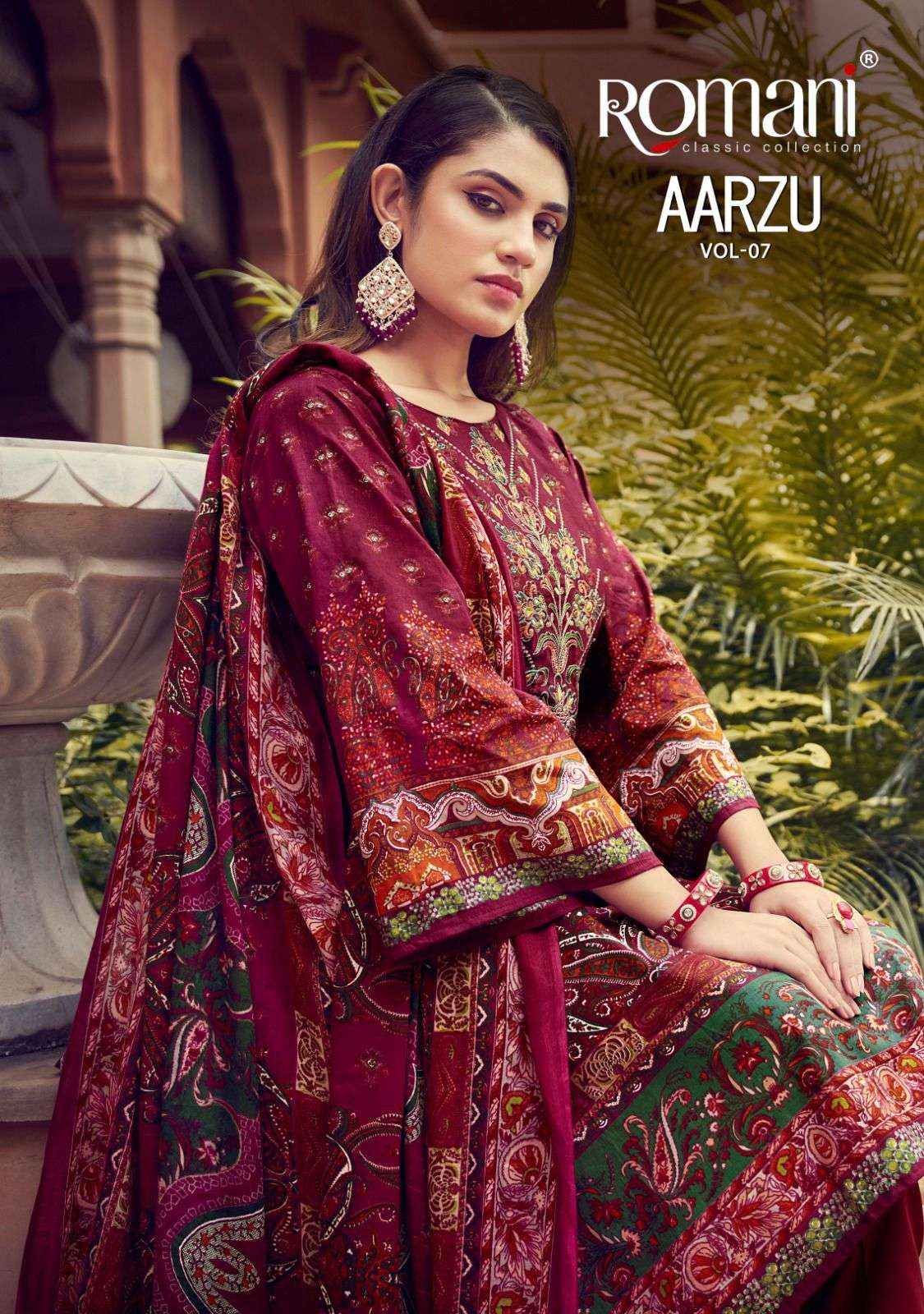 ROMANI AARZU VOL 7 WHOLESALE COTTON SALWAR KAMEEZ ( 8 PCS CATALOGUE )
