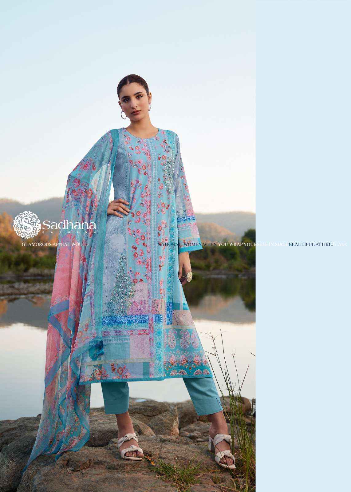 SADHANA FASHION RAAZIA WHOLESALE LAWN COTTON SALWAR KAMEEZ ( 8 PCS CATALOG )