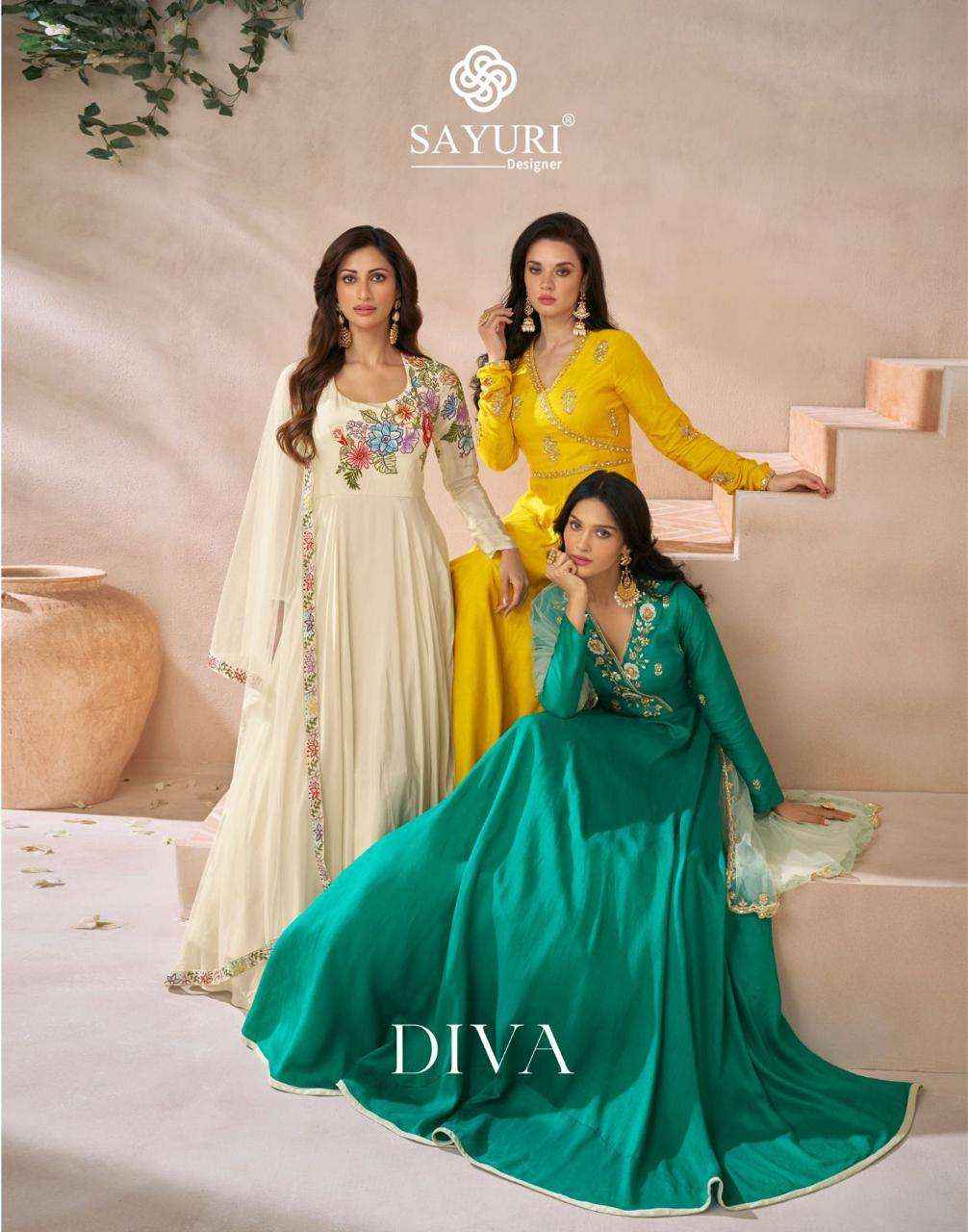 Sayuri Designer Diva 5488 To 5490 Wholesale Designer Gown ( 3 Pcs Catalogue )