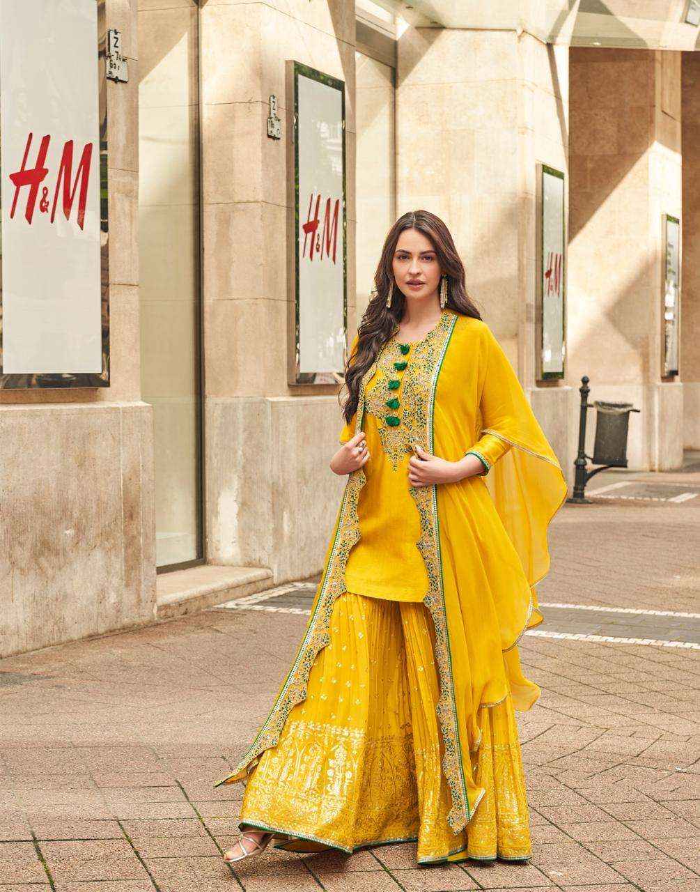 Sayuri Designer Ishani Designer Partywear Gharara Suits ( 3 Pcs Catalogue )