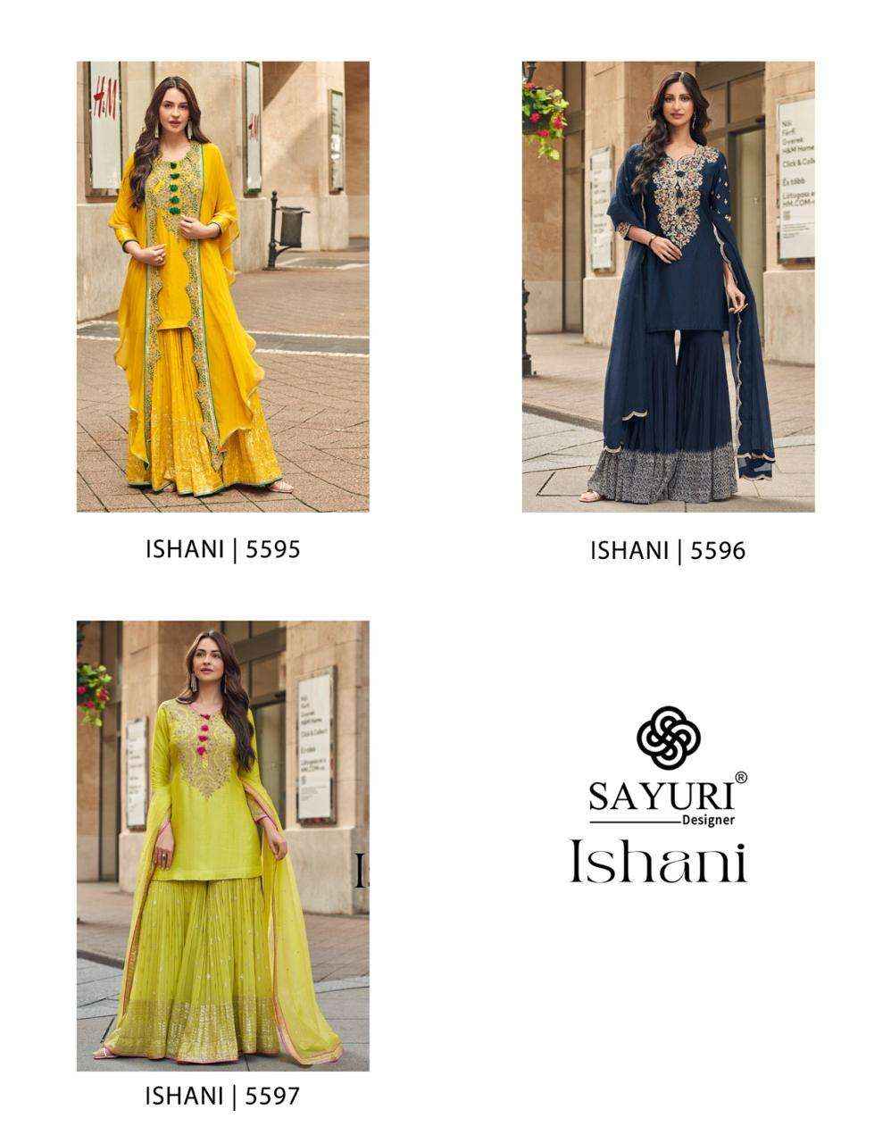 Sayuri Designer Ishani Designer Partywear Gharara Suits ( 3 Pcs Catalogue )