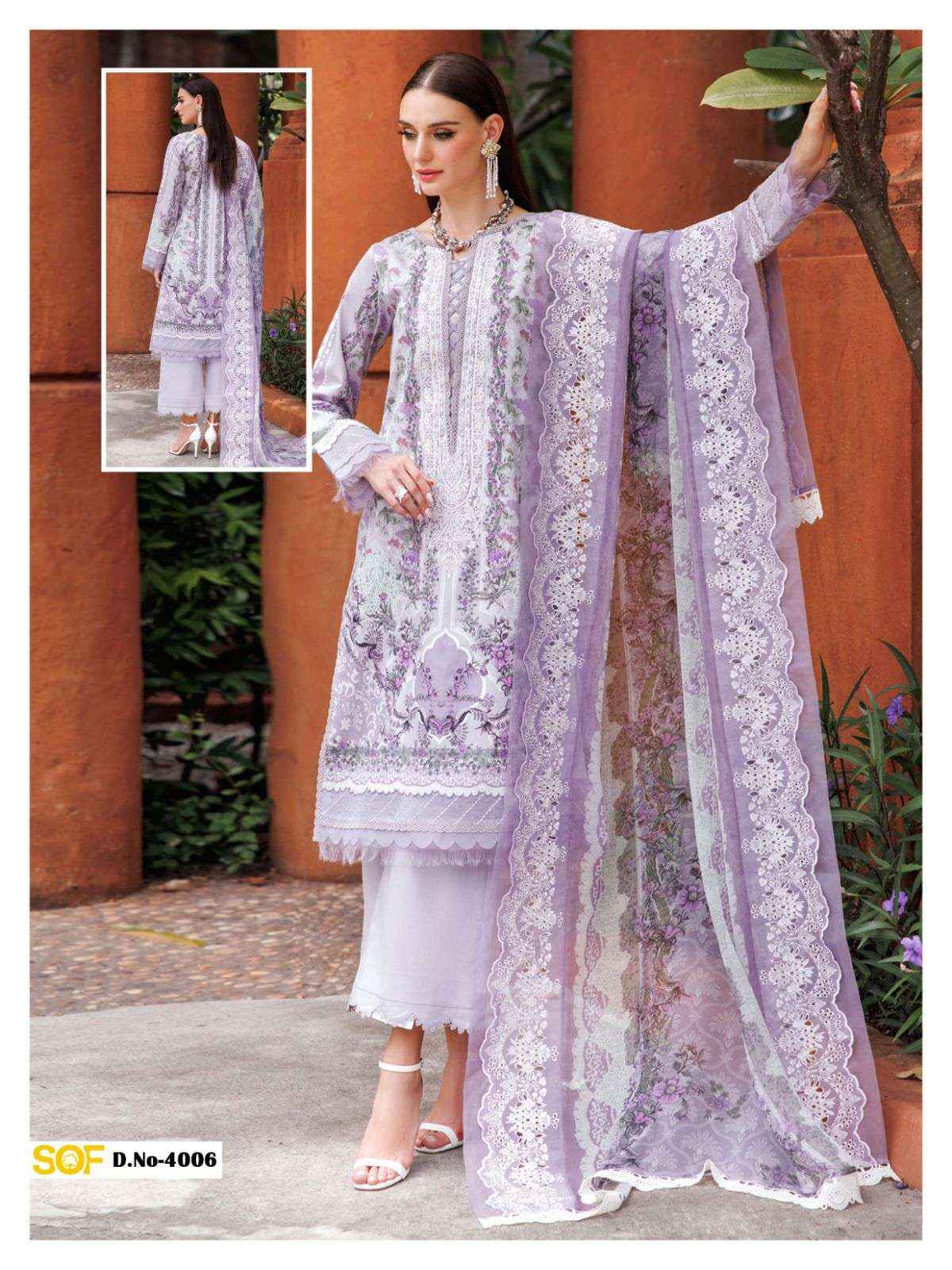 SHREE OM FAB AYRA B RANG RASIYA VOL 4 LAWN COTTON PAKISTANI SUITS ( 6 PCS CATALOGUE )