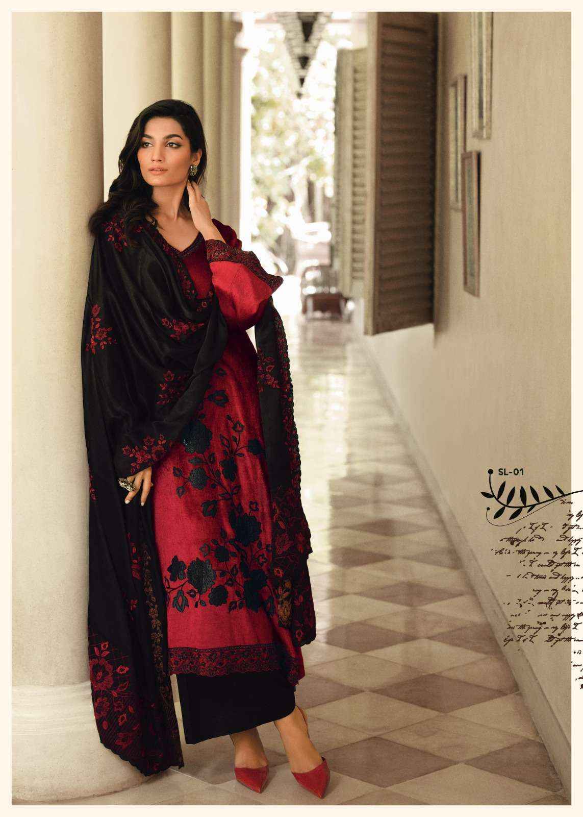 Varsha Silsiley Partywear Style Velvet Latest Designer salwar kameez wholesale price ( 5 pcs catalog  )