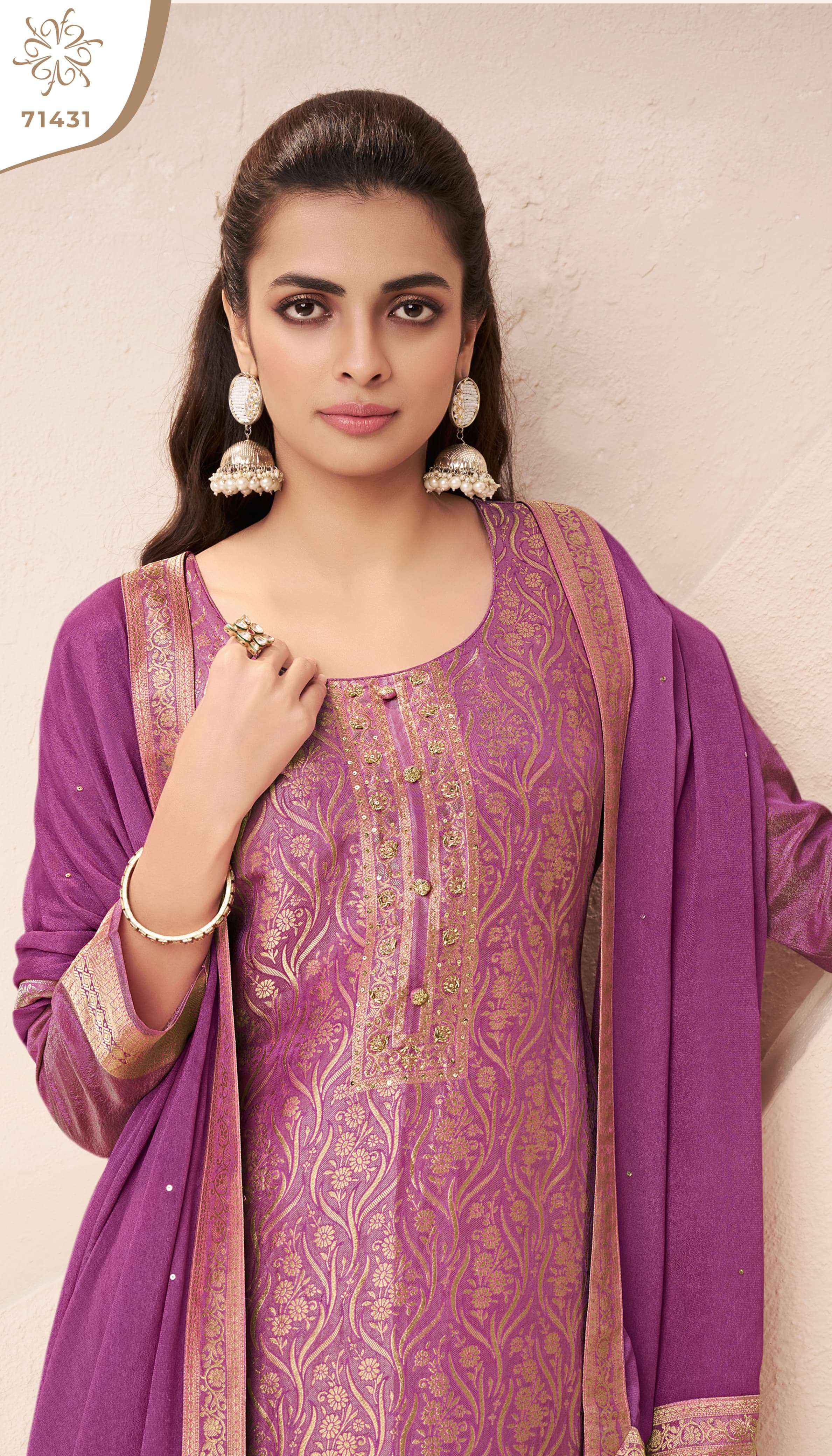 Vinay Fashion Kuleesh Star Partywear Jacquard Salwar Kameez Wholesale Price ( 4 Pcs Catalog )