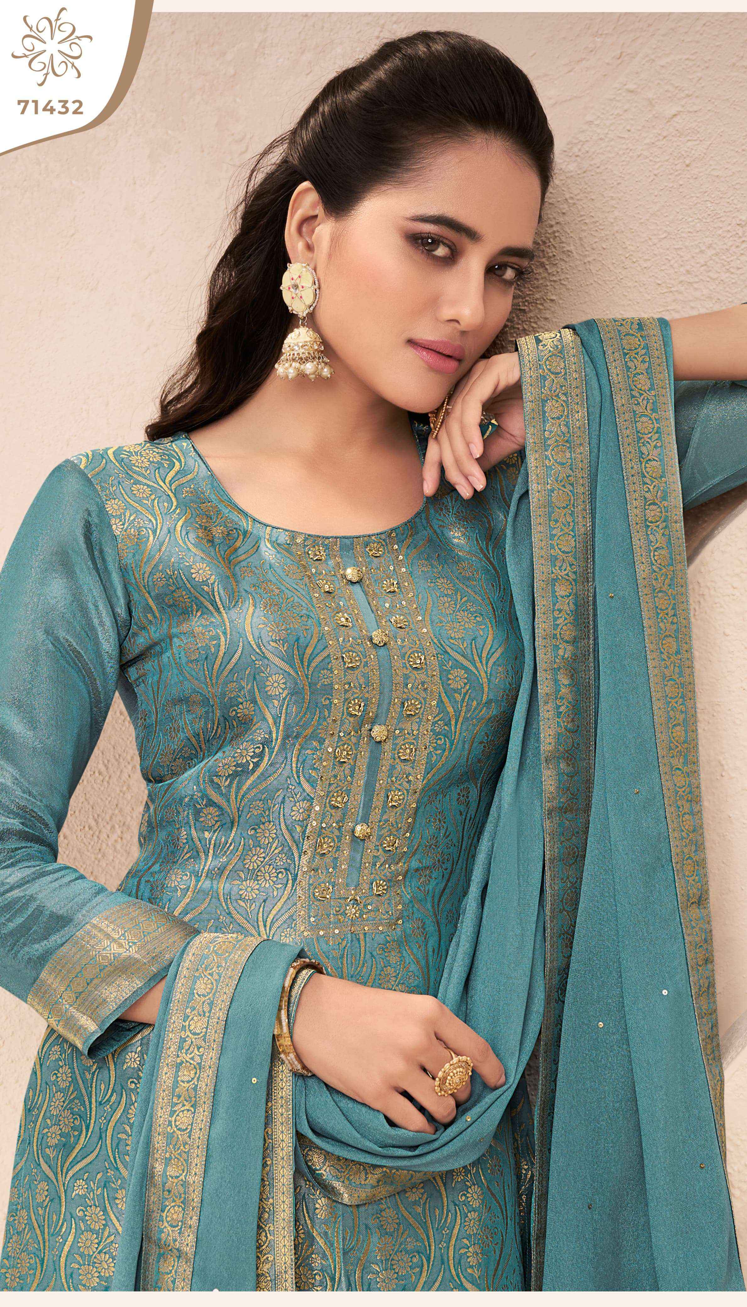 Vinay Fashion Kuleesh Star Partywear Jacquard Salwar Kameez Wholesale Price ( 4 Pcs Catalog )