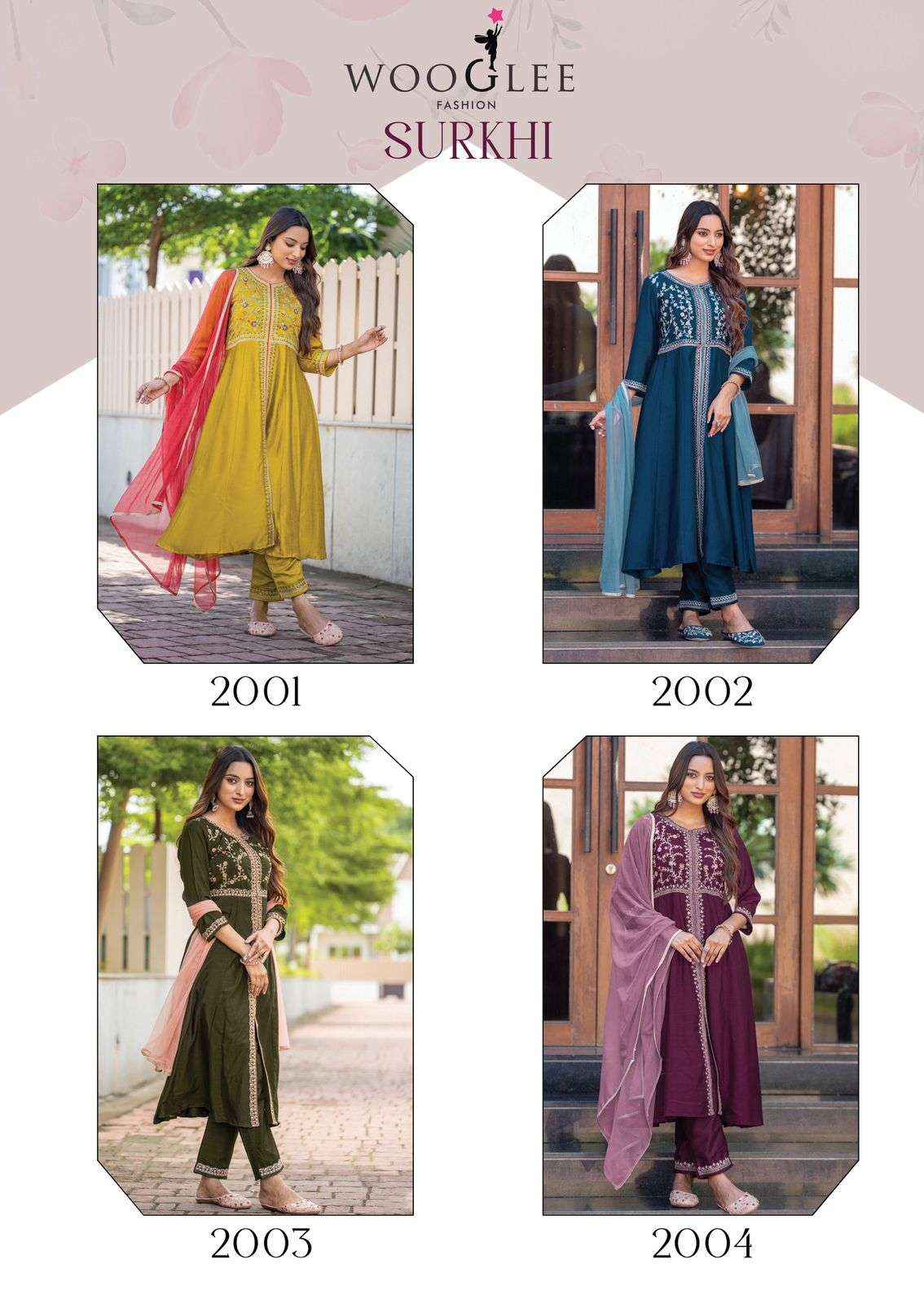 Wooglee Fashion Surkhi Designer Kurtis Catalog With Price ( 4 Pcs Catalogue )
