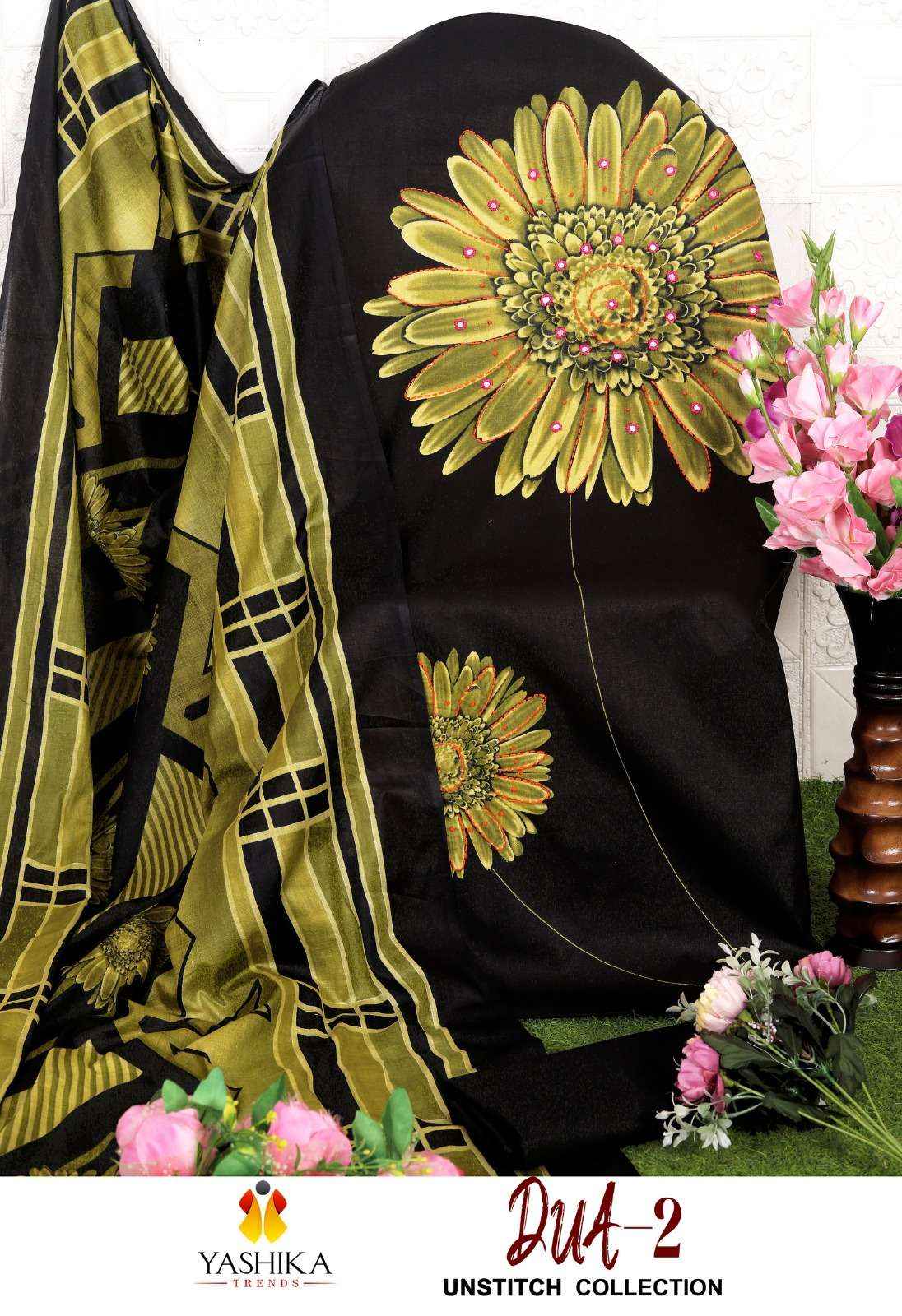 YASHIKA TRENDS DUA VOL 2 DIGITAL PRINTS WHOLESALE DRESS MATERIAL ( 8 PCS CATALOGUE )