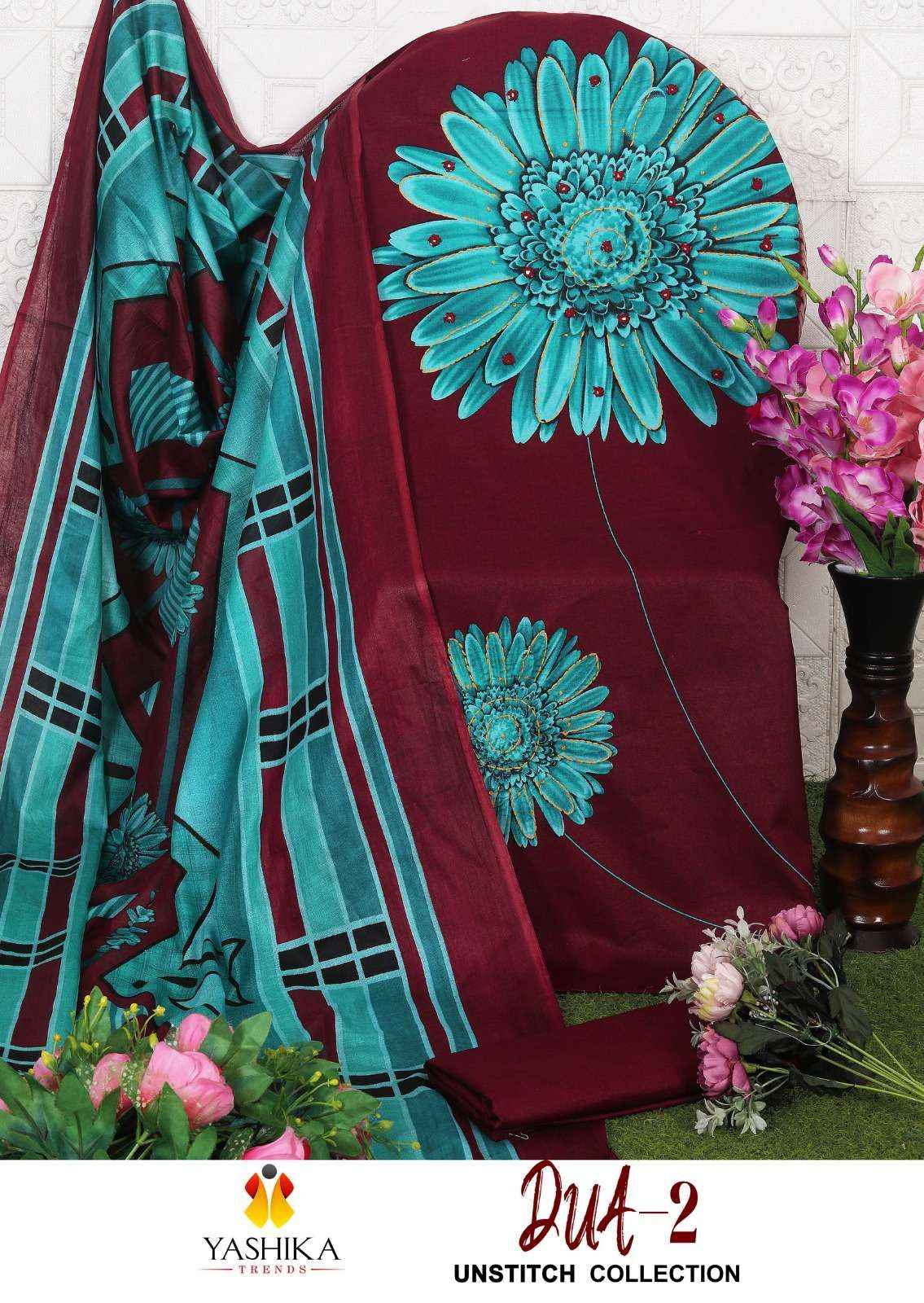 YASHIKA TRENDS DUA VOL 2 DIGITAL PRINTS WHOLESALE DRESS MATERIAL ( 8 PCS CATALOGUE )